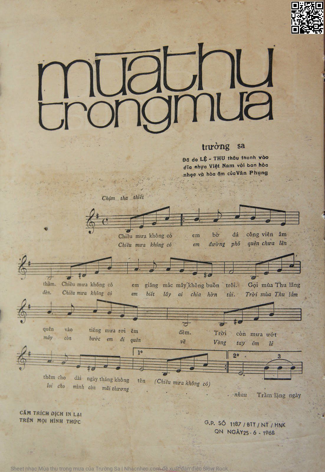 Page 2 of Sheet music PDF Mùa thu trong mưa - Trường Sa