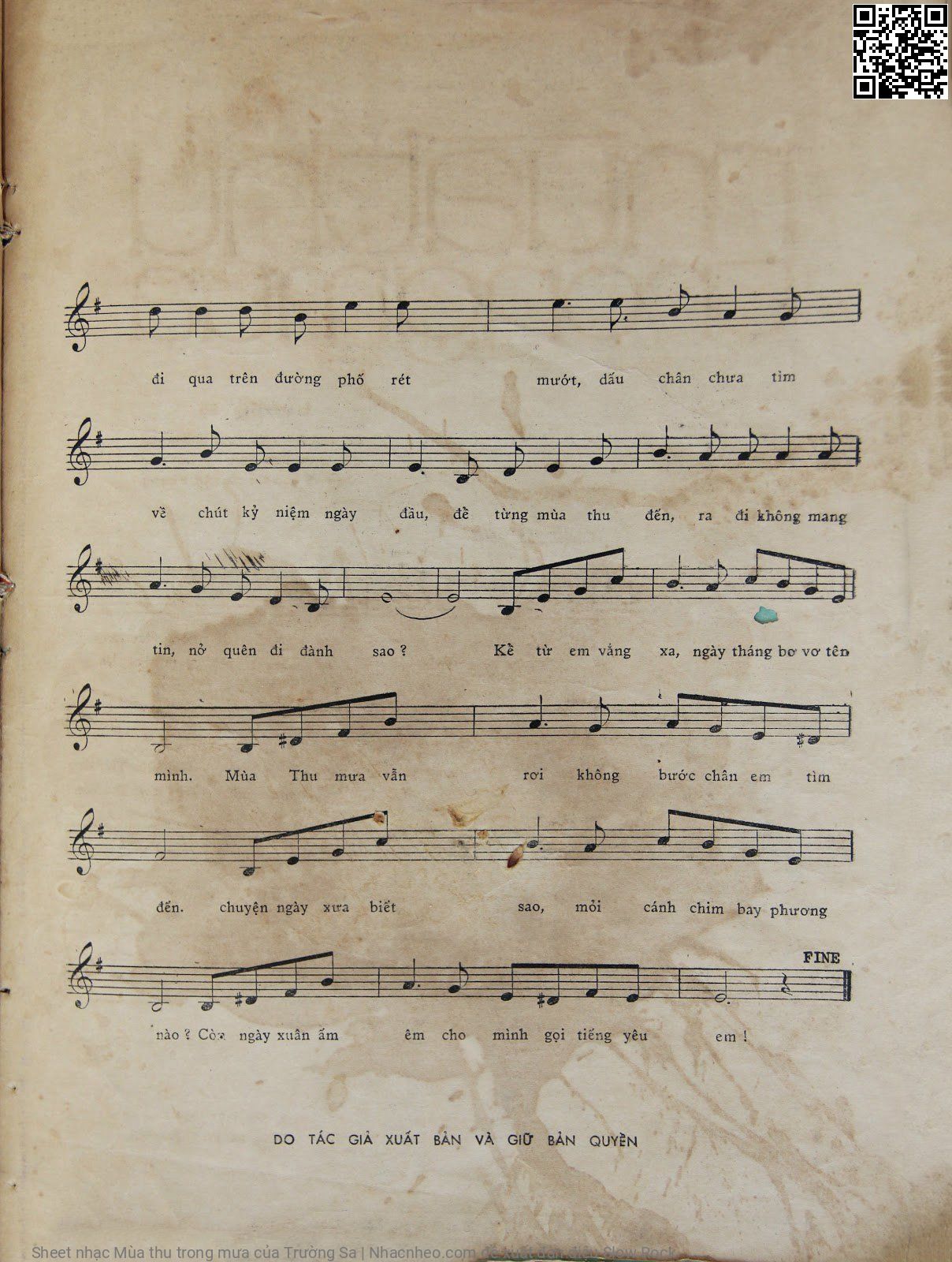 Page 3 of Sheet music PDF Mùa thu trong mưa - Trường Sa