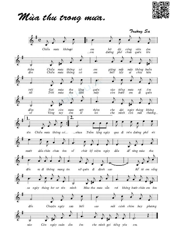 Page 5 of Sheet music PDF Mùa thu trong mưa - Trường Sa
