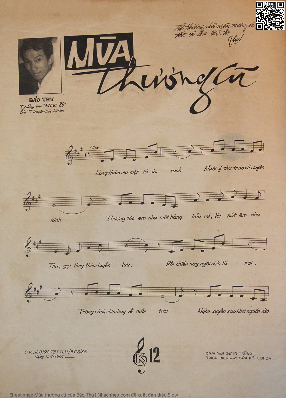 Page 2 of Sheet music PDF Mùa thương cũ - Bảo Thu