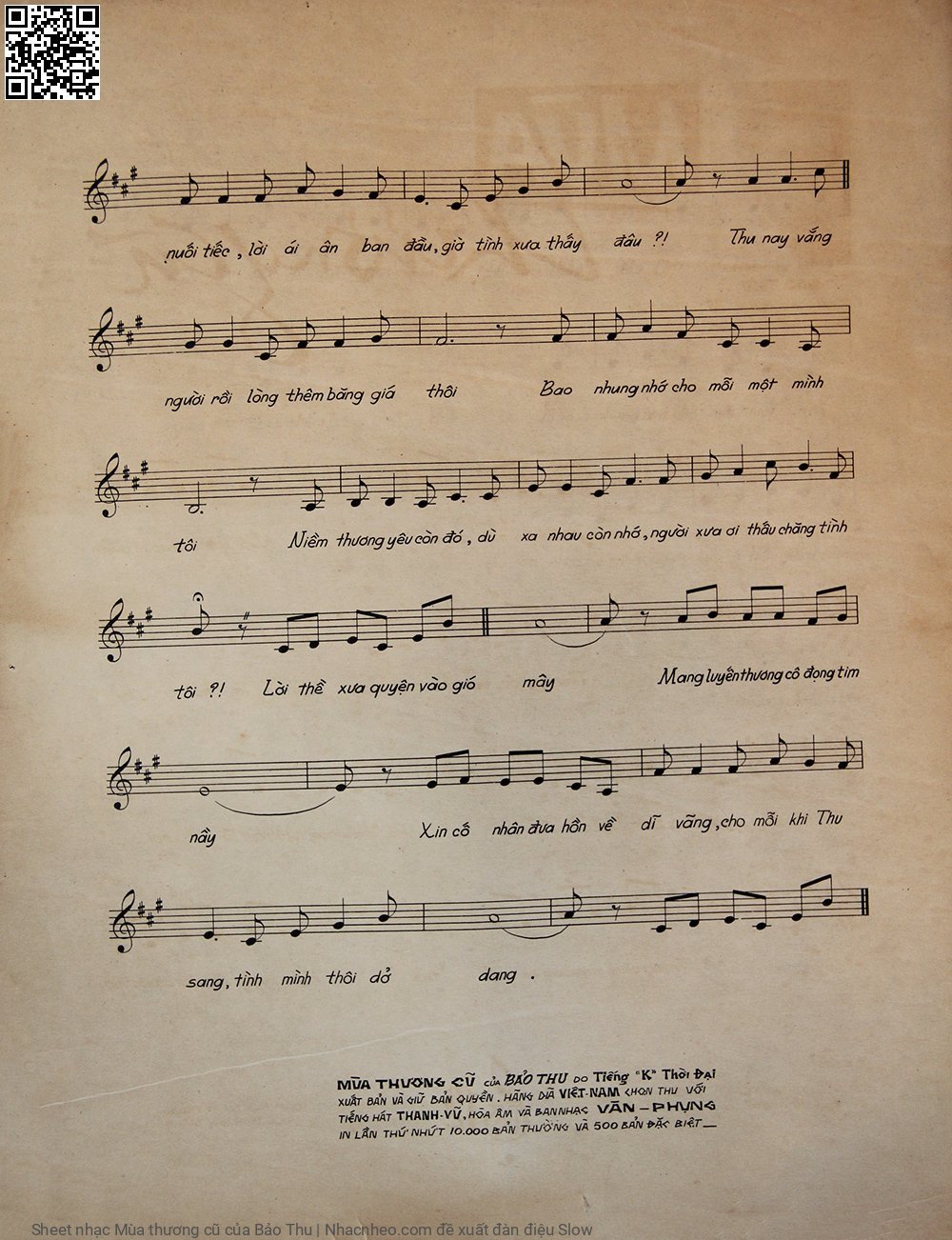 Page 3 of Sheet music PDF Mùa thương cũ - Bảo Thu