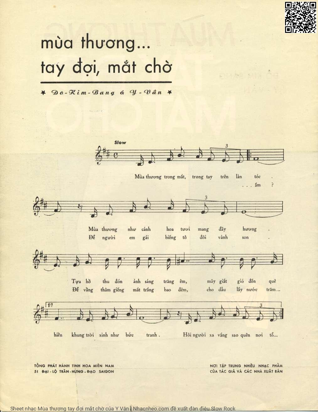 Page 2 of Sheet music PDF Mùa thương tay đợi mắt chờ - Y Vân