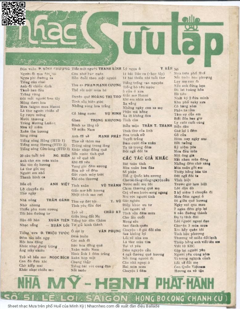 Page 3 of Sheet music PDF Mưa trên phố Huế - Minh Kỳ