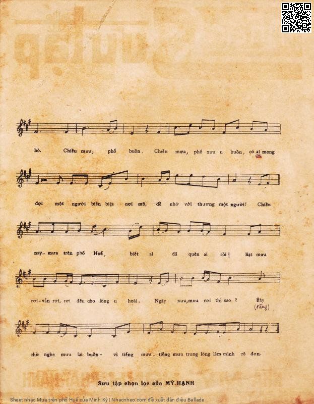 Page 6 of Sheet music PDF Mưa trên phố Huế - Minh Kỳ
