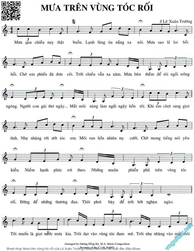 Sheet PDF of Mưa trên vùng tóc rối