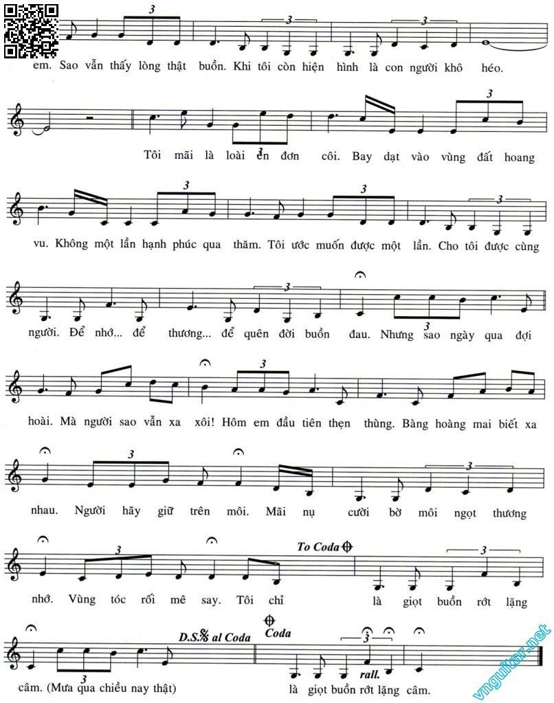 Page 2 of Sheet music PDF Mưa trên vùng tóc rối - Lê Xuân Trường