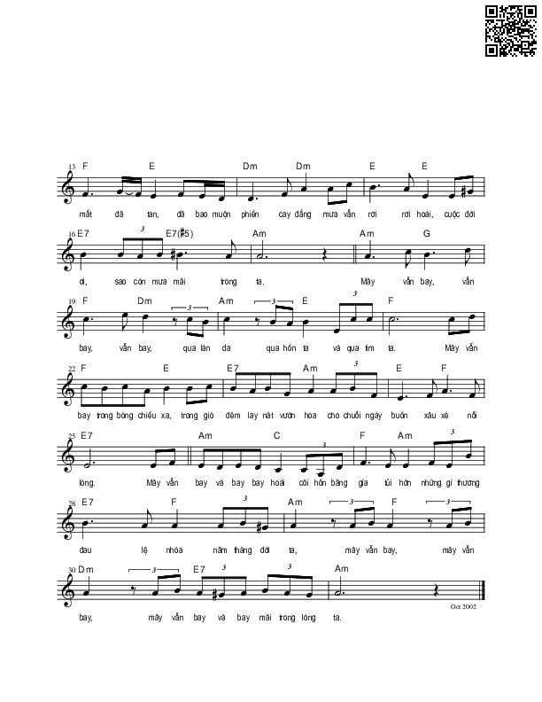 Page 2 of Sheet music PDF Mưa trong lòng - Nguyên Bích