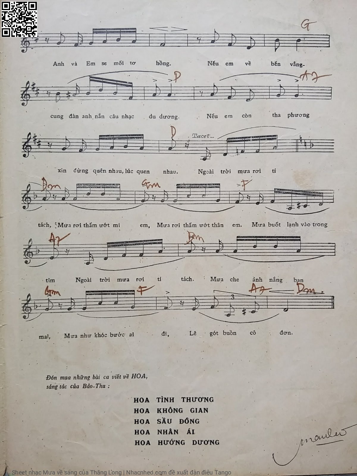 Page 3 of Sheet music PDF Mưa về sáng - Thăng Long