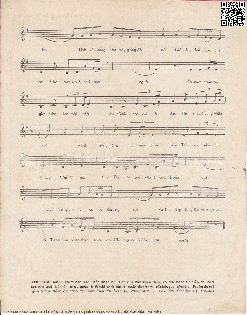 Page 3 of Sheet music PDF Mùa ve sầu - Lê Mộng Bảo