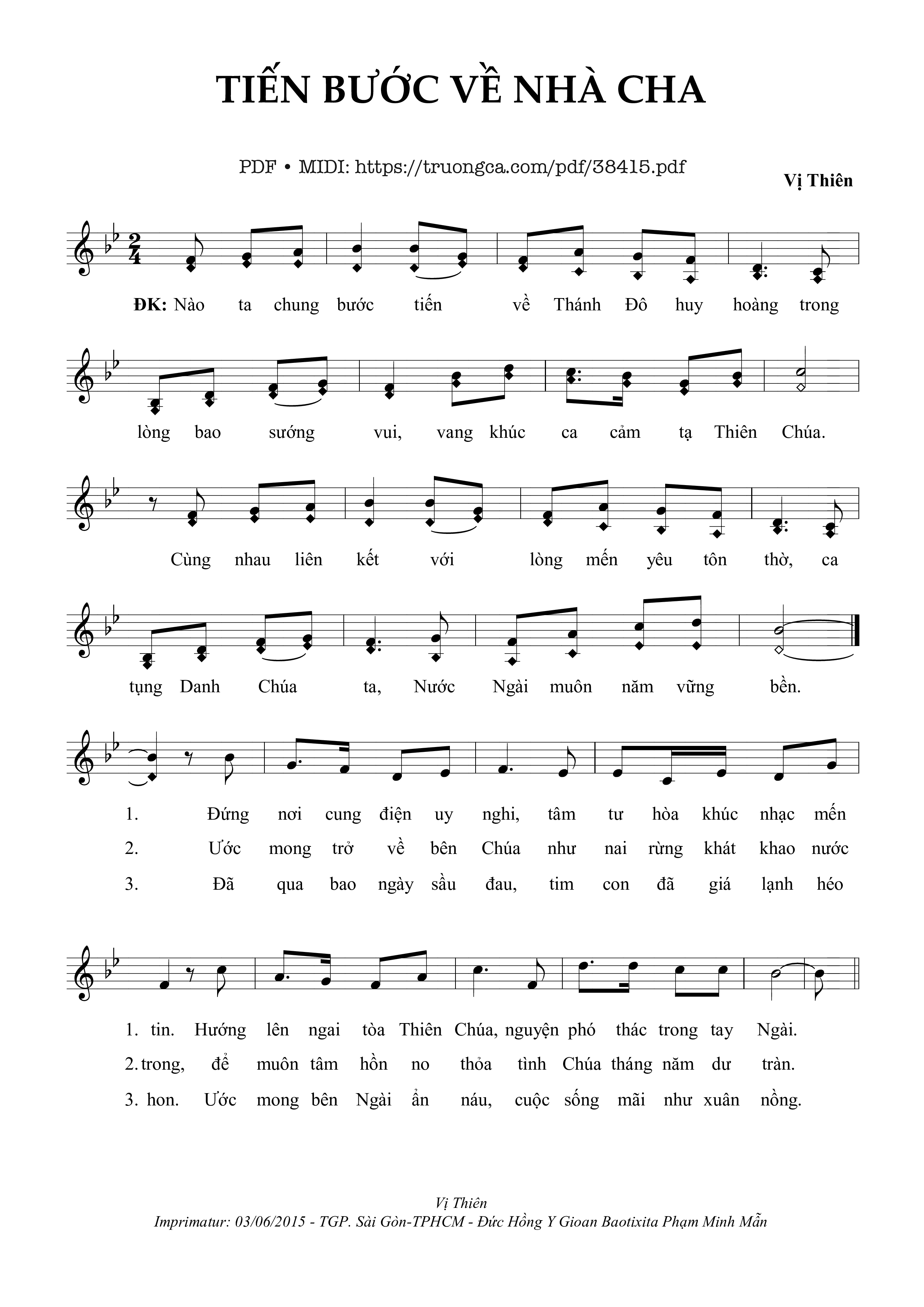 Page 1 of Sheet music PDF Tiến Bước Về Nhà Cha - Vị Thiên