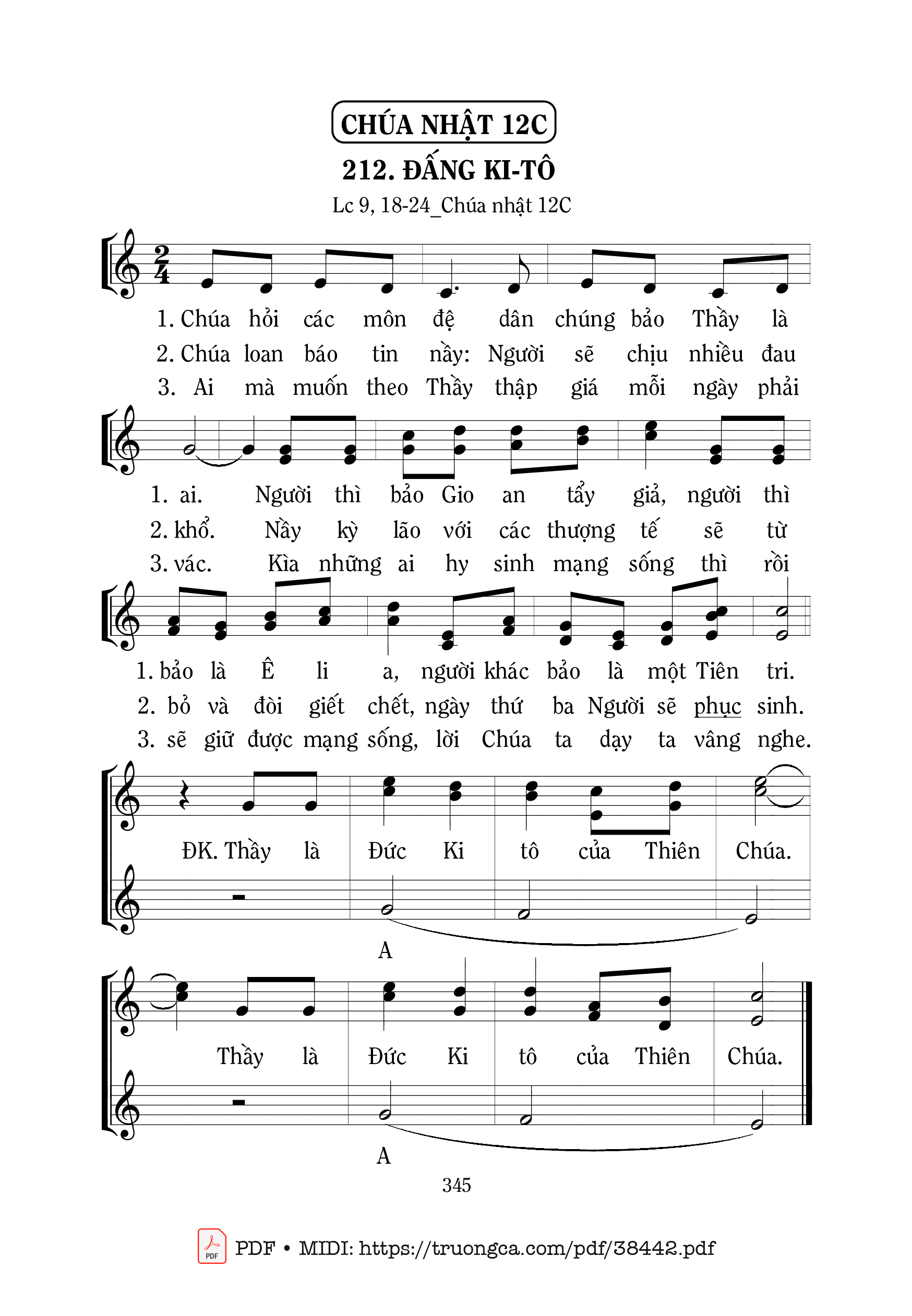 Page 1 of Sheet music PDF Đấng Ki-Tô - Mi Trầm