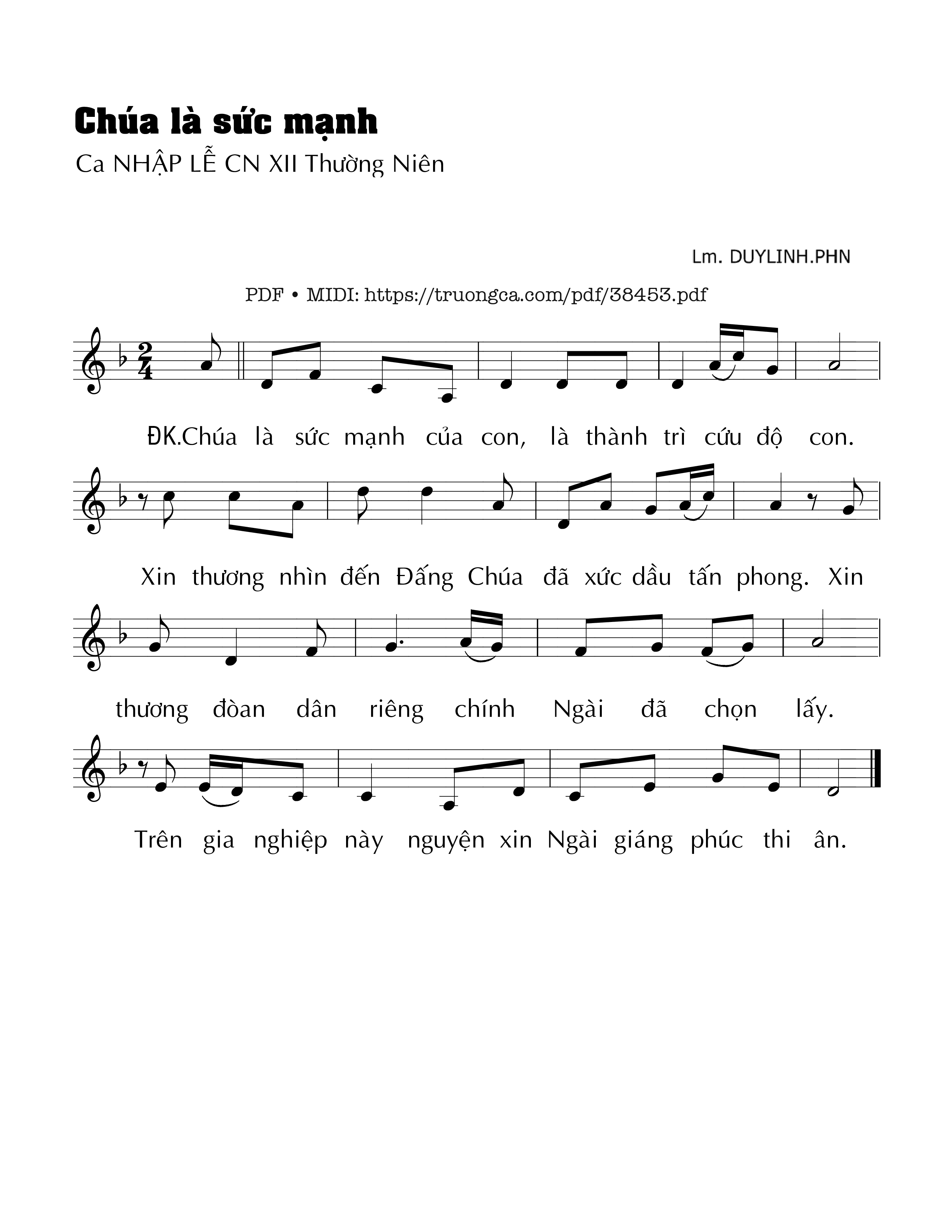 Nhập Lễ Chúa Nhật Thường Niên  Chúa là sức mạnh của con, Trang 1