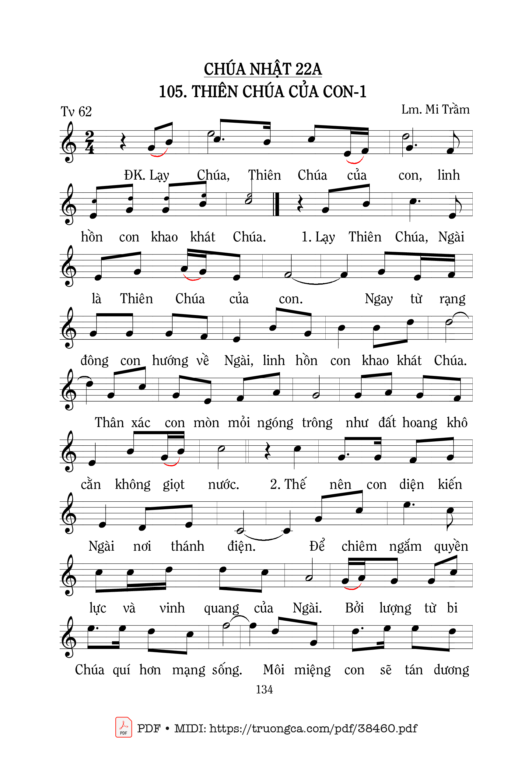 Page 1 of Sheet music PDF Thánh Vịnh 62, Thiên Chúa Của Con 1 - Mi Trầm