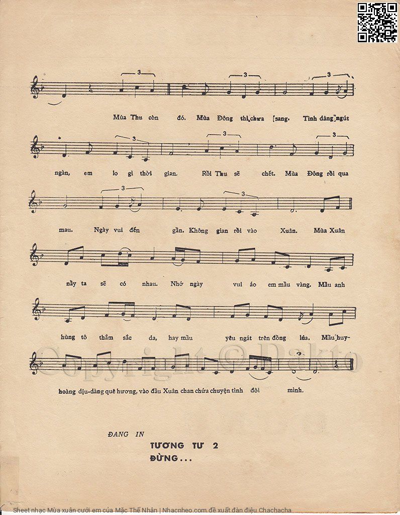 Page 3 of Sheet music PDF Mùa xuân cưới em - Mặc Thế Nhân