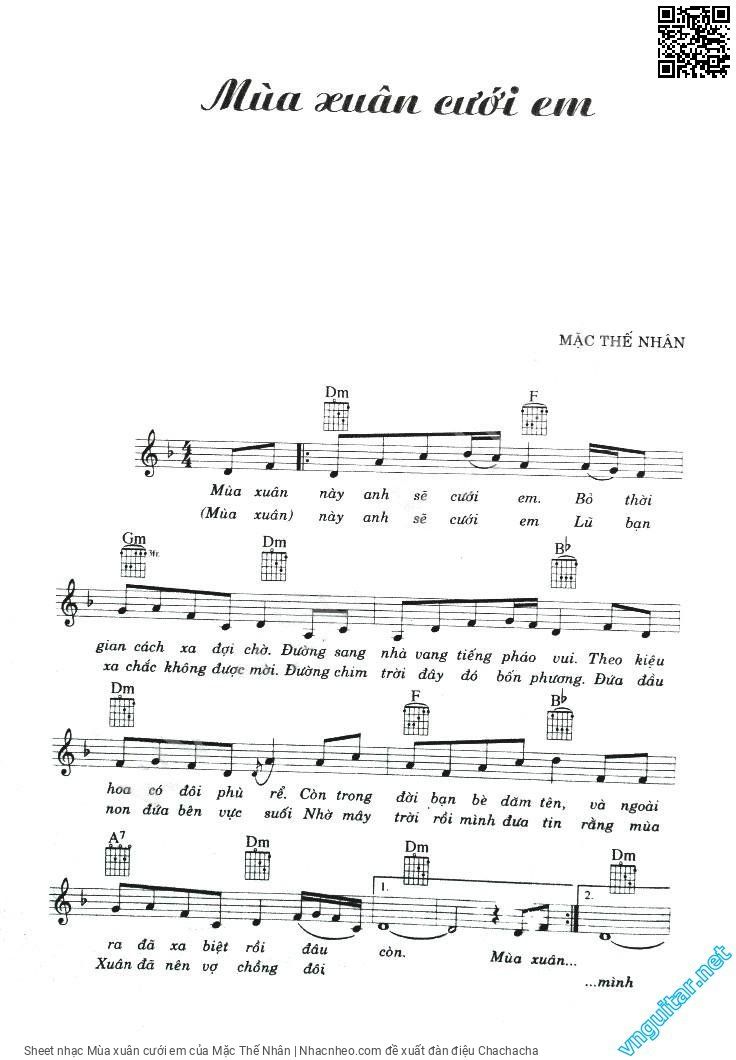 Page 5 of Sheet music PDF Mùa xuân cưới em - Mặc Thế Nhân
