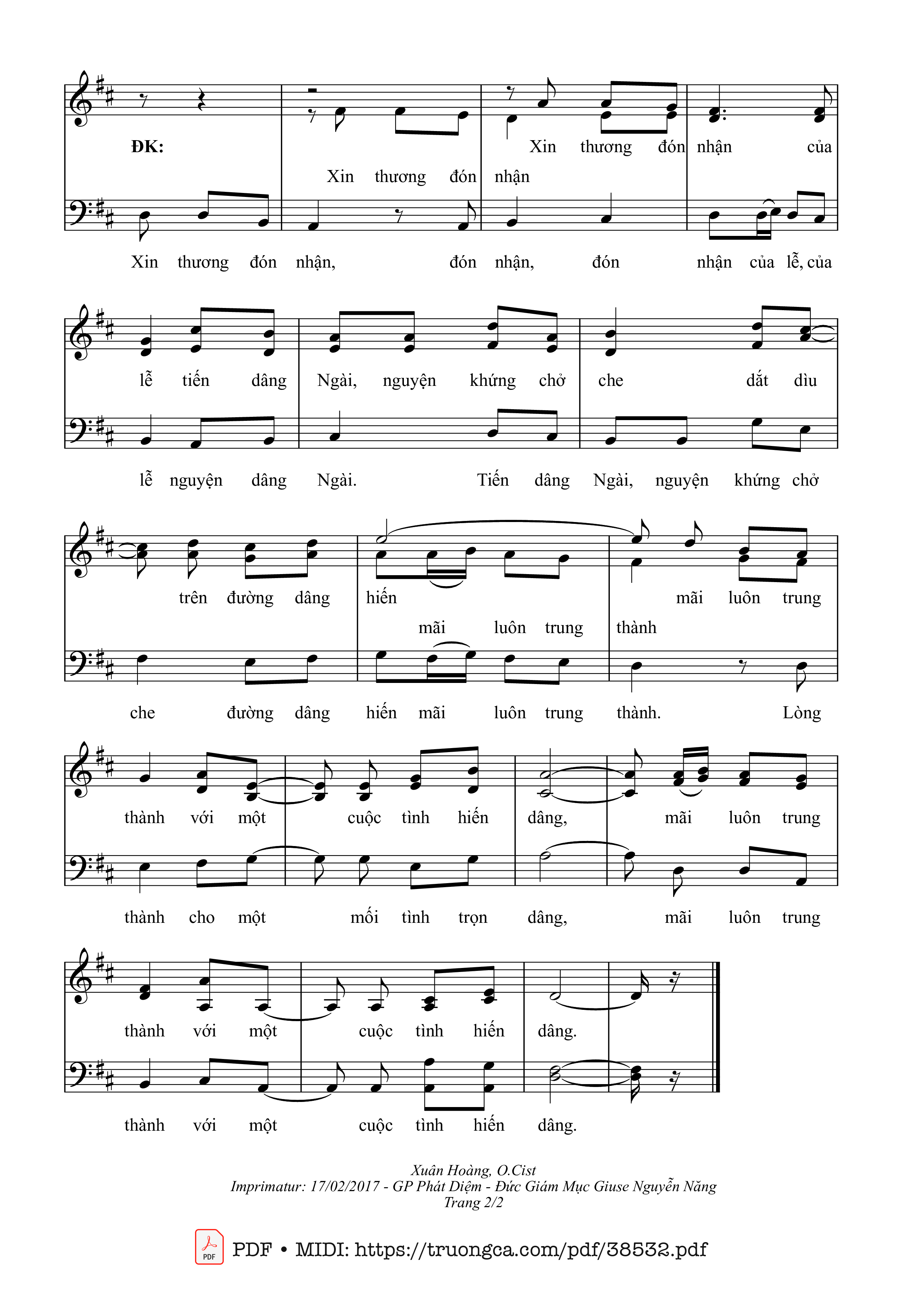 Page 2 of Sheet music PDF Dâng Chúa Của Lễ Đời Con - Xuân Hoàng