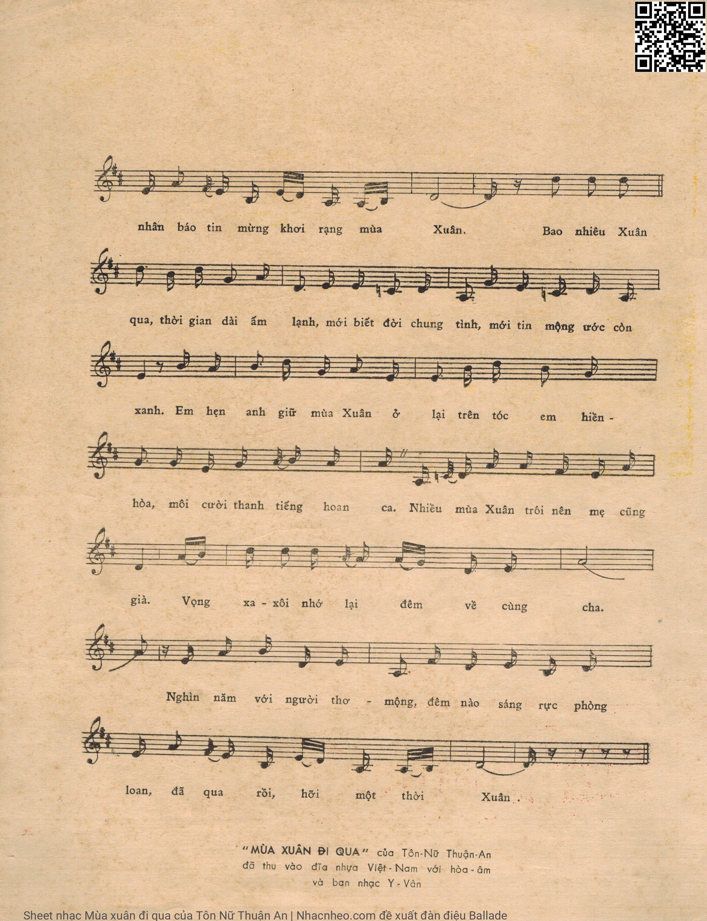 Page 3 of Sheet music PDF Mùa xuân đi qua - Tôn Nữ Thuận An