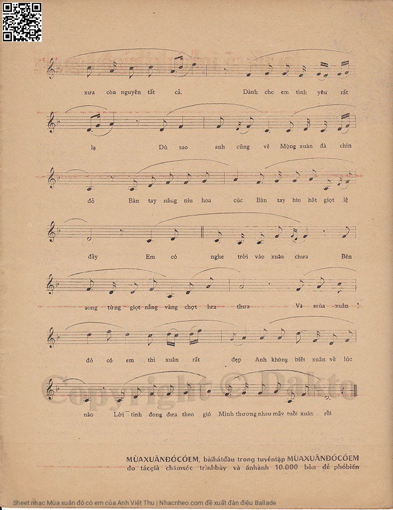 Page 3 of Sheet music PDF Mùa xuân đó có em - Anh Việt Thu