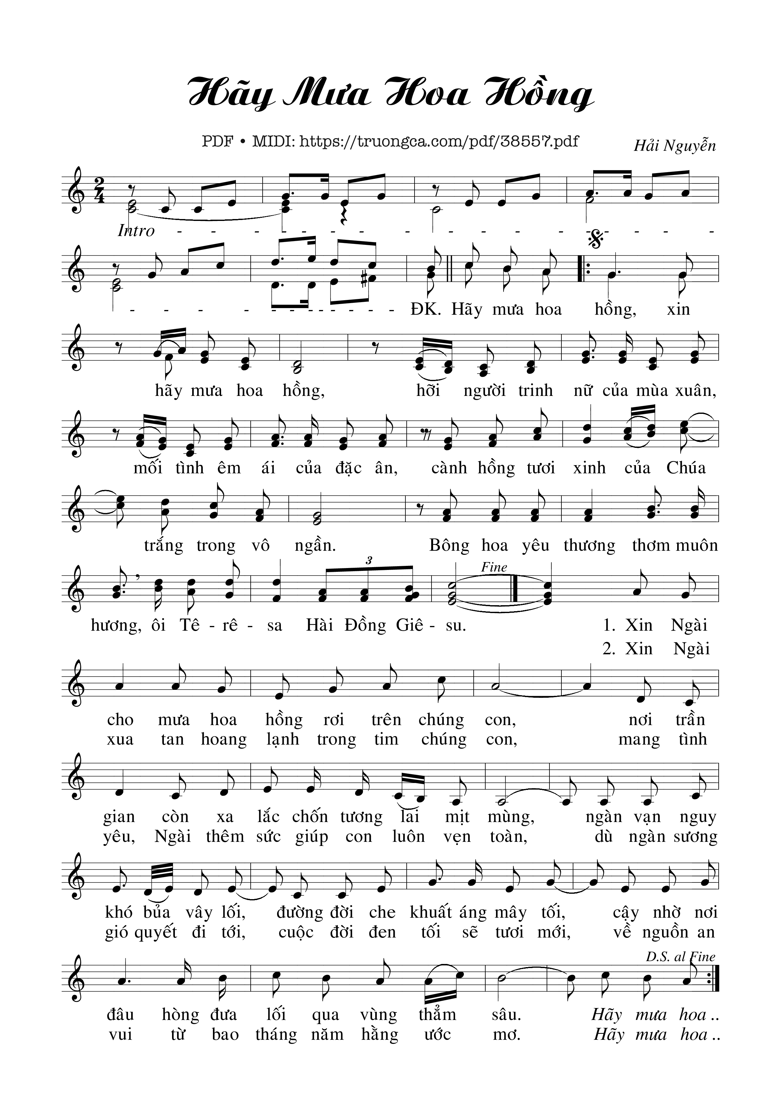 Page 1 of Sheet music PDF Hãy Mưa Hoa Hồng - Hải Nguyễn