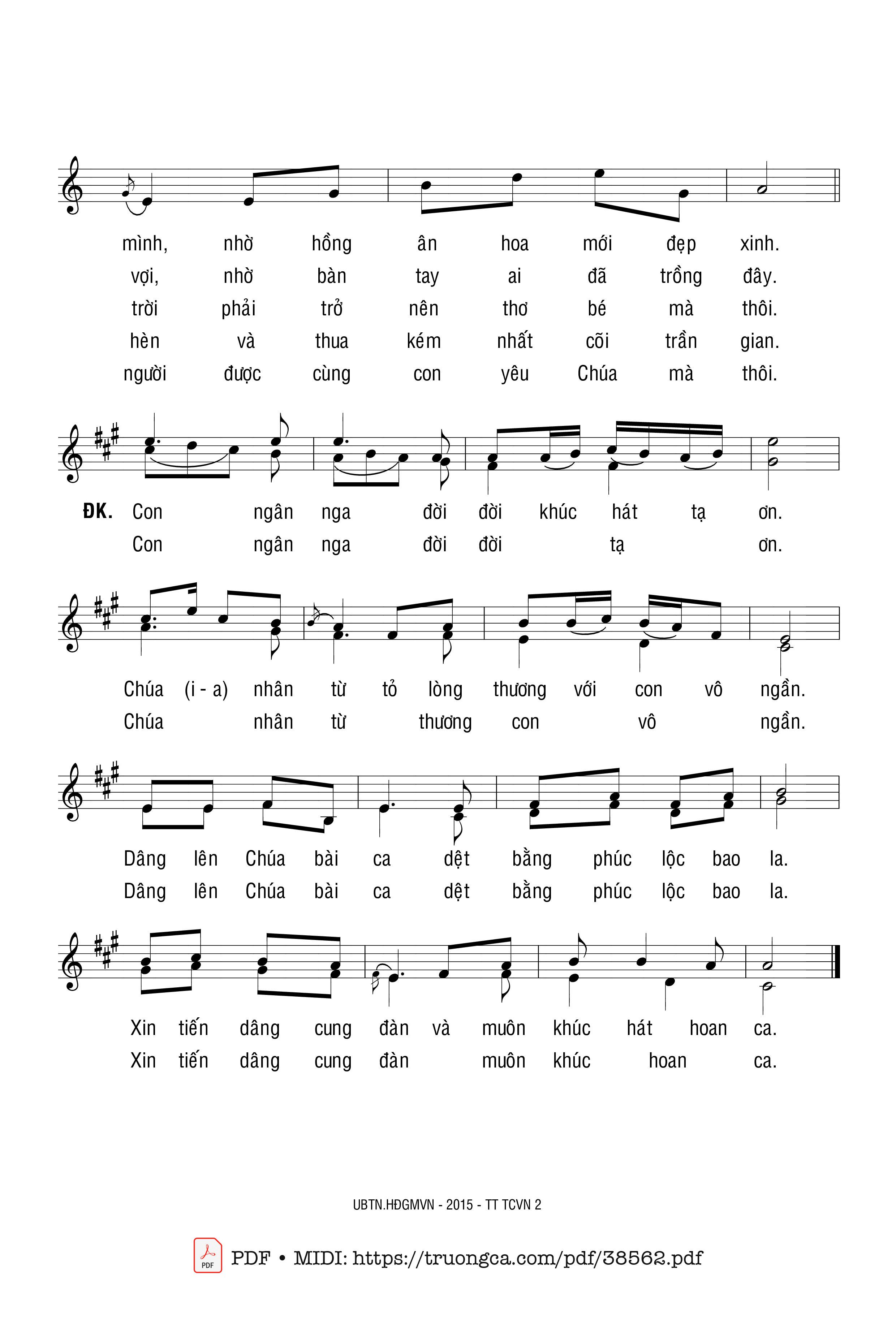 Page 2 of Sheet music PDF Khúc Hát Một Loài Hoa - Ân Đức