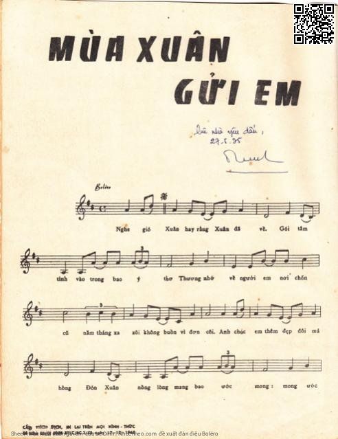 Page 2 of Sheet music PDF Mùa xuân gửi em - Lê Dinh