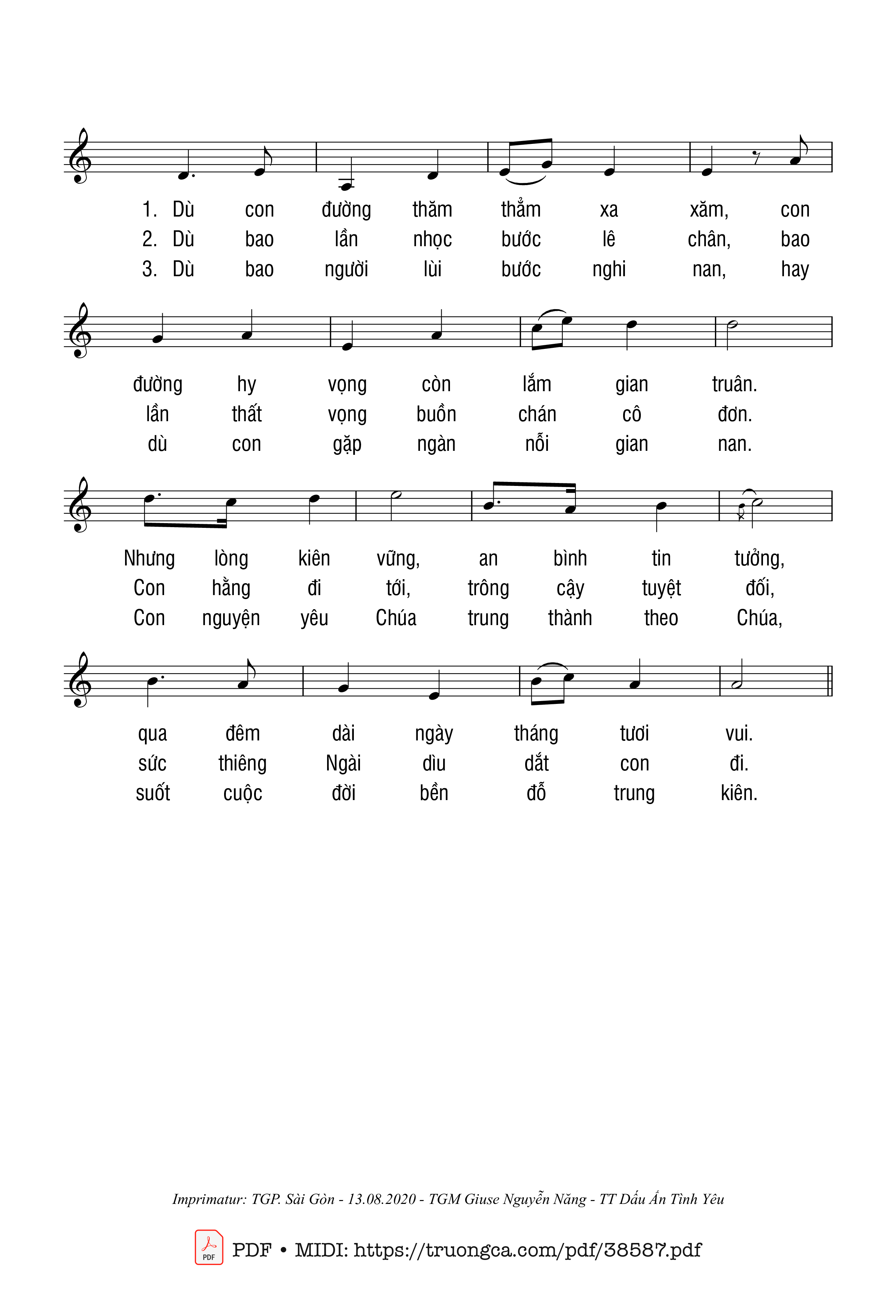 Page 2 of Sheet music PDF Kiên Trì Theo Chúa - Ân Đức