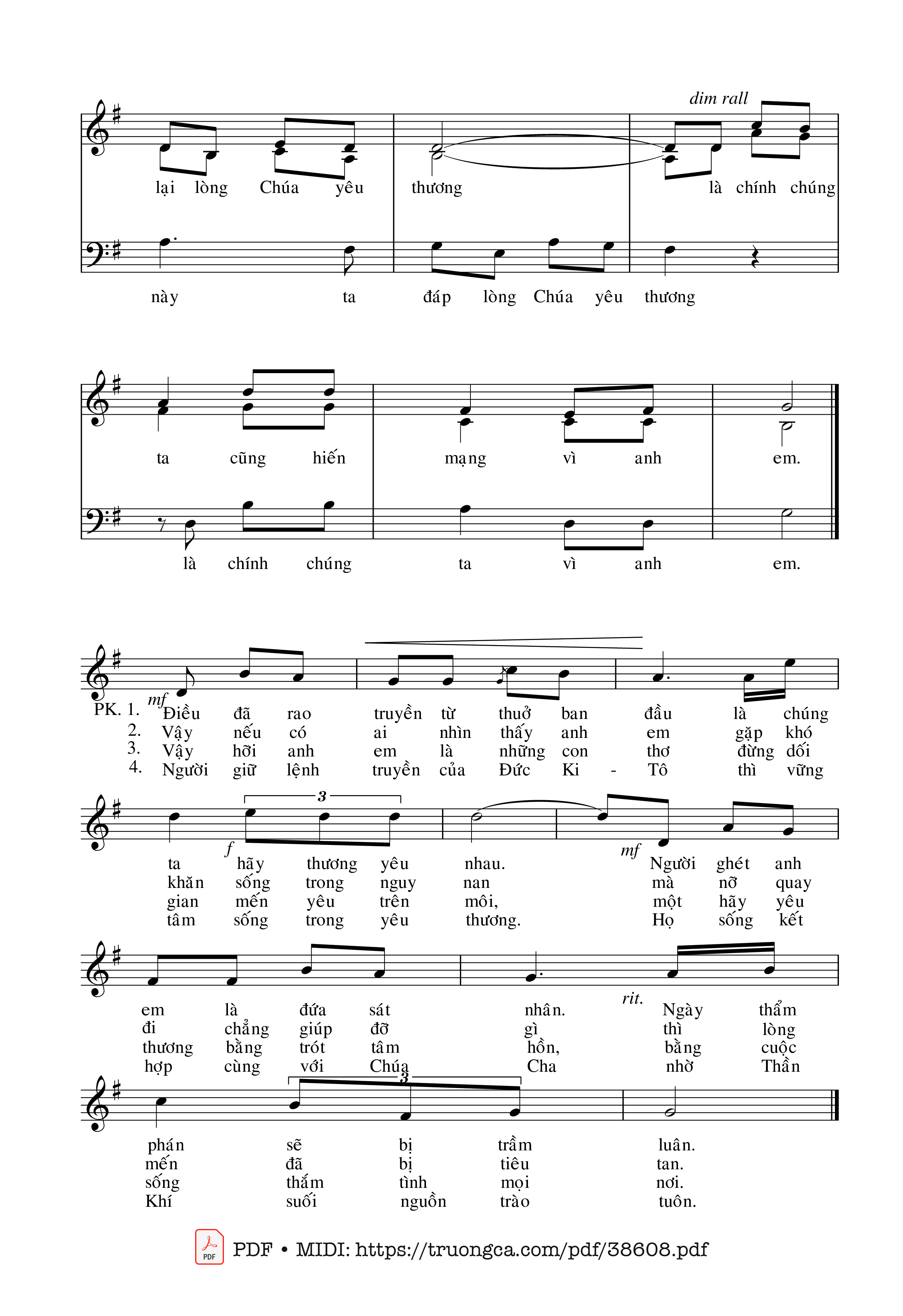 Page 2 of Sheet music PDF Ca Hiệp Lễ Chúa Nhật 26 Thường Niên - Nguyễn Hữu Triết