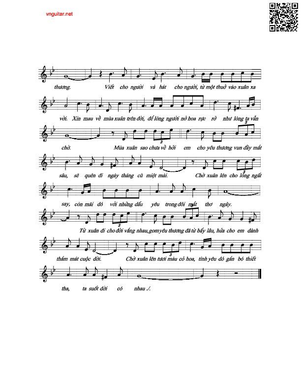 Page 2 of Sheet music PDF Mùa xuân sao chưa về hỡi em - Trường Sa