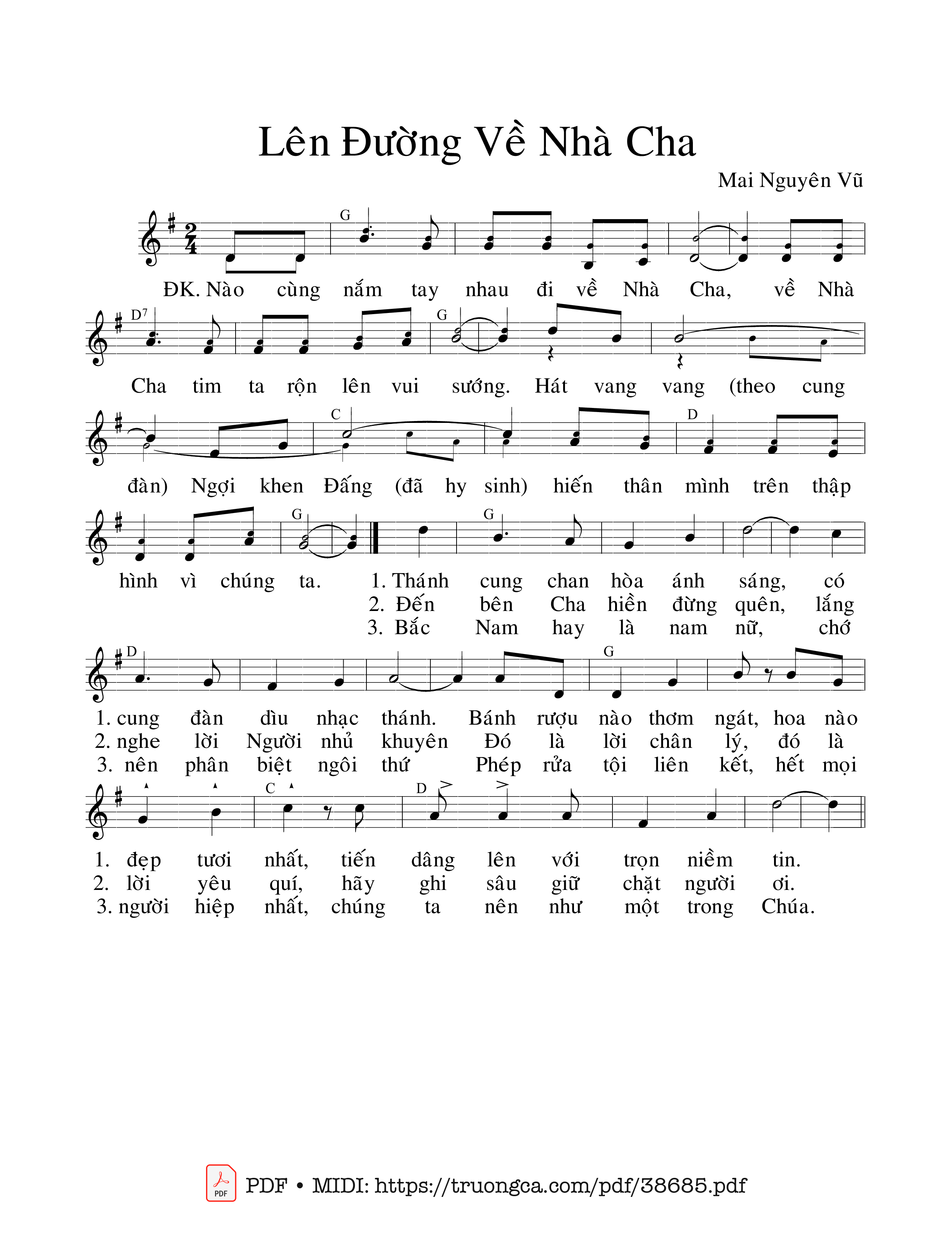 Page 1 of Sheet music PDF Lên Đường Về Nhà Cha - Mai Nguyên Vũ