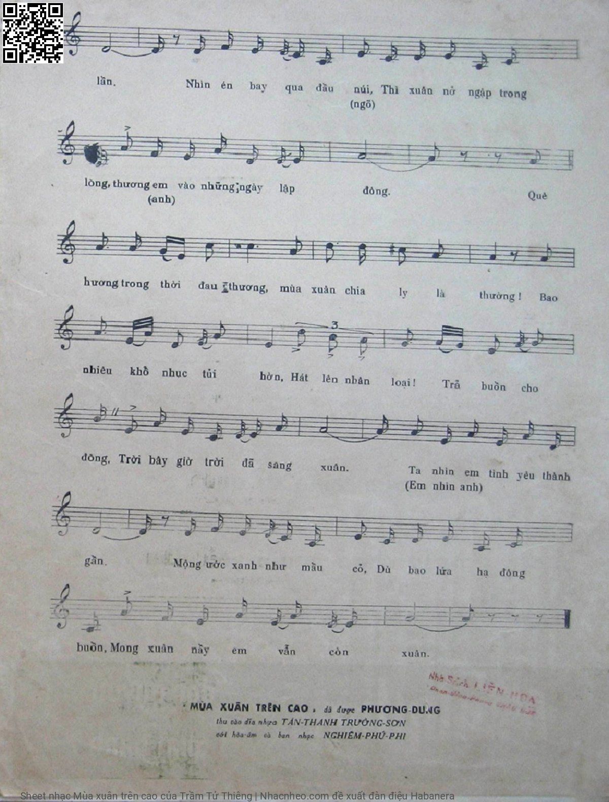 Page 3 of Sheet music PDF Mùa xuân trên cao - Trầm Tử Thiêng