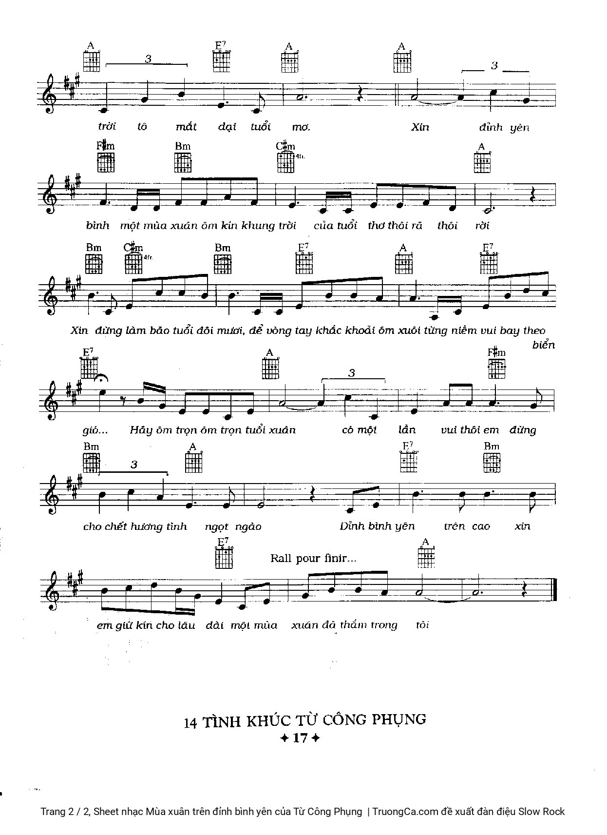 Page 2 of Sheet music PDF Mùa xuân trên đỉnh bình yên - Từ Công Phụng