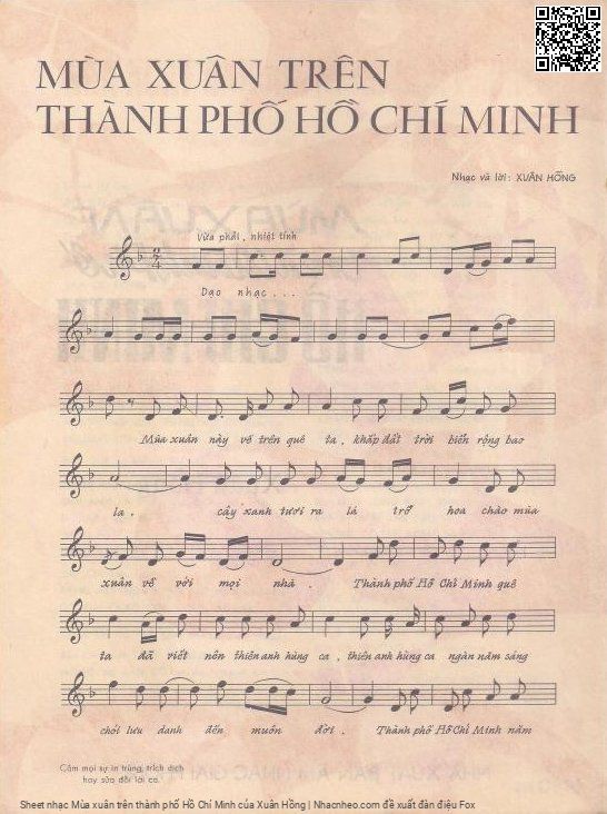 Page 2 of Sheet music PDF Mùa xuân trên thành phố Hồ Chí Minh - Xuân Hồng