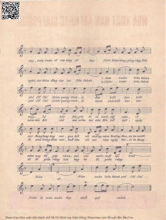 Page 3 of Sheet music PDF Mùa xuân trên thành phố Hồ Chí Minh - Xuân Hồng