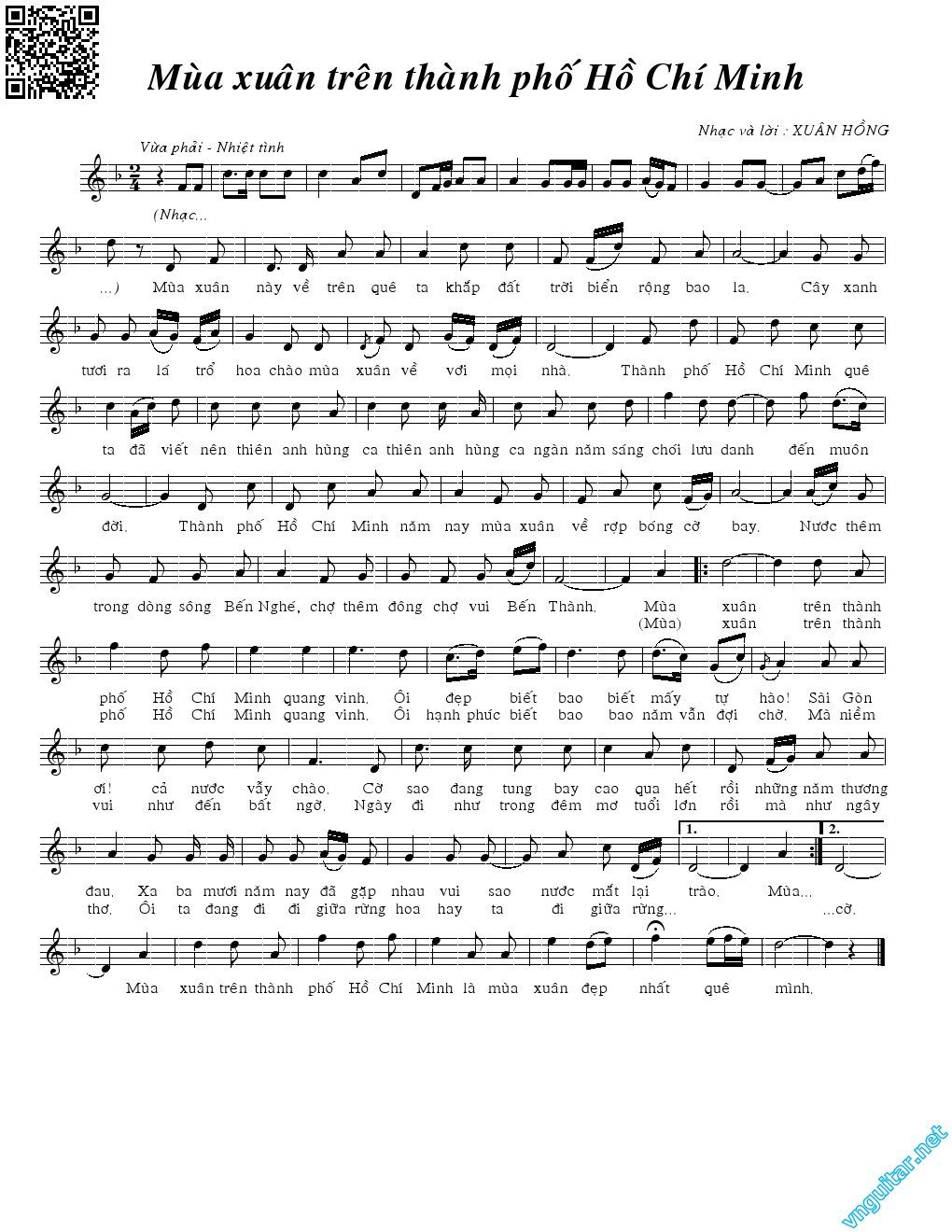 Page 5 of Sheet music PDF Mùa xuân trên thành phố Hồ Chí Minh - Xuân Hồng