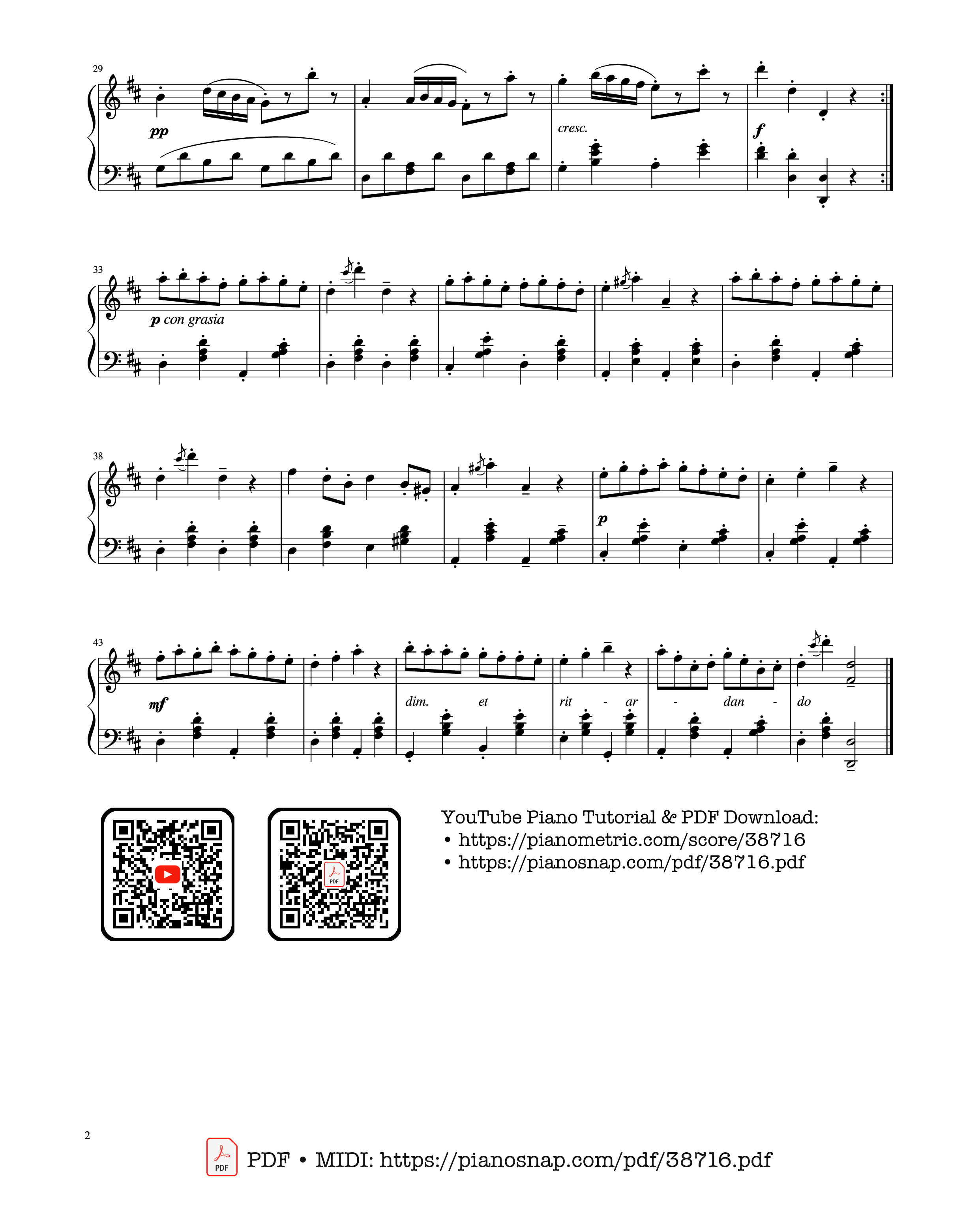Page 2 of Sheet music PDF Piano Gavotte - Francois-Joseph Gossec
