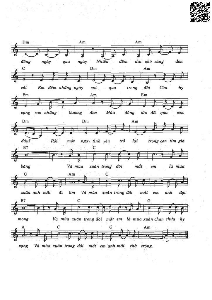 Page 2 of Sheet music PDF Mùa xuân trong đôi mắt em - Đức Huy