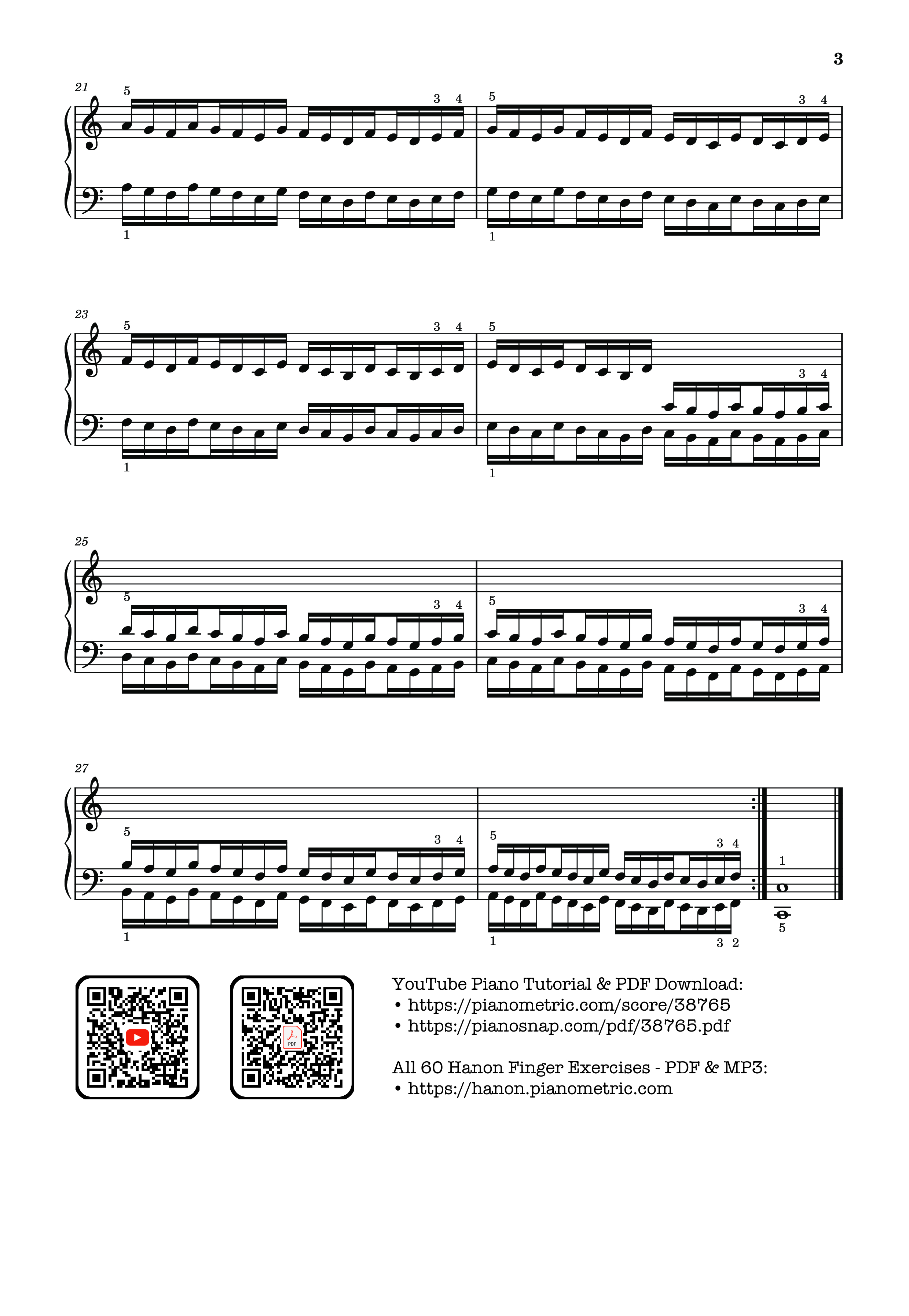 Page 3 of Sheet music PDF Piano Hanon - The Virtuoso Pianist No. 25 - Charles-Louis Hanon