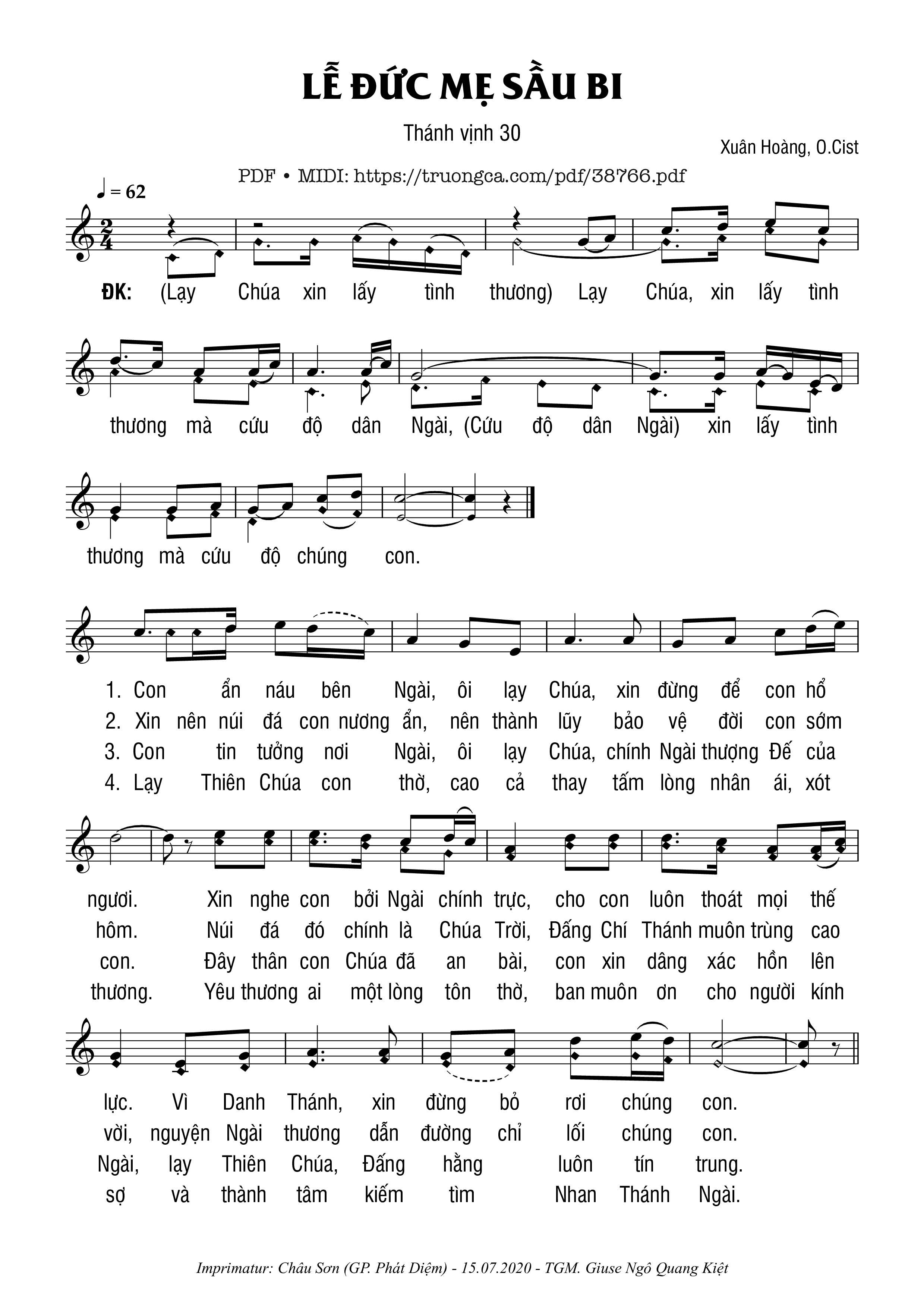Page 1 of Sheet music PDF Thánh Vịnh 30, Lễ Đức Mẹ Sầu Bi - Xuân Hoàng