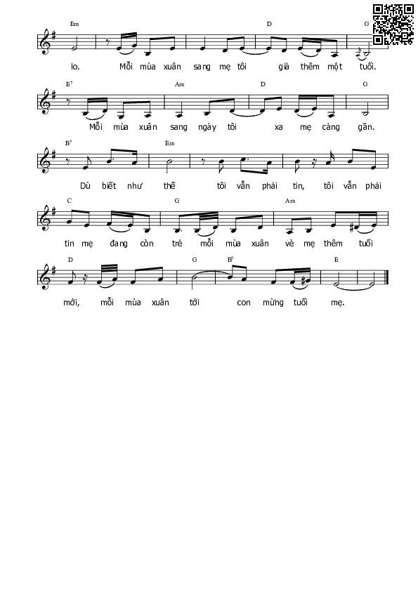 Page 2 of Sheet music PDF Mừng tuổi mẹ - Trần Long Ẩn