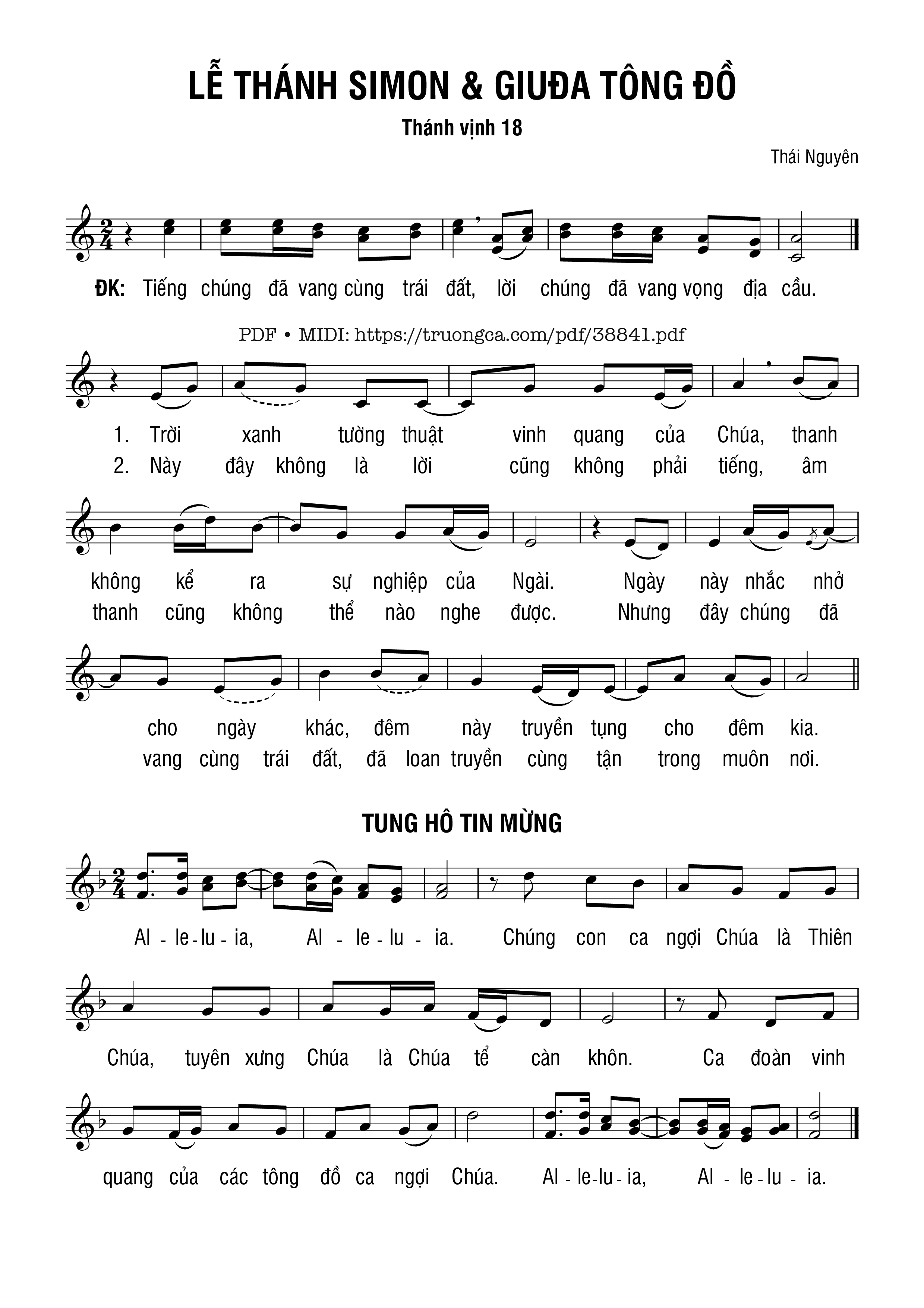Page 1 of Sheet music PDF Thánh Vịnh 18, Lễ Thánh Si-Mon Và Thánh Giu-Đa Tông Đồ - Thái Nguyên