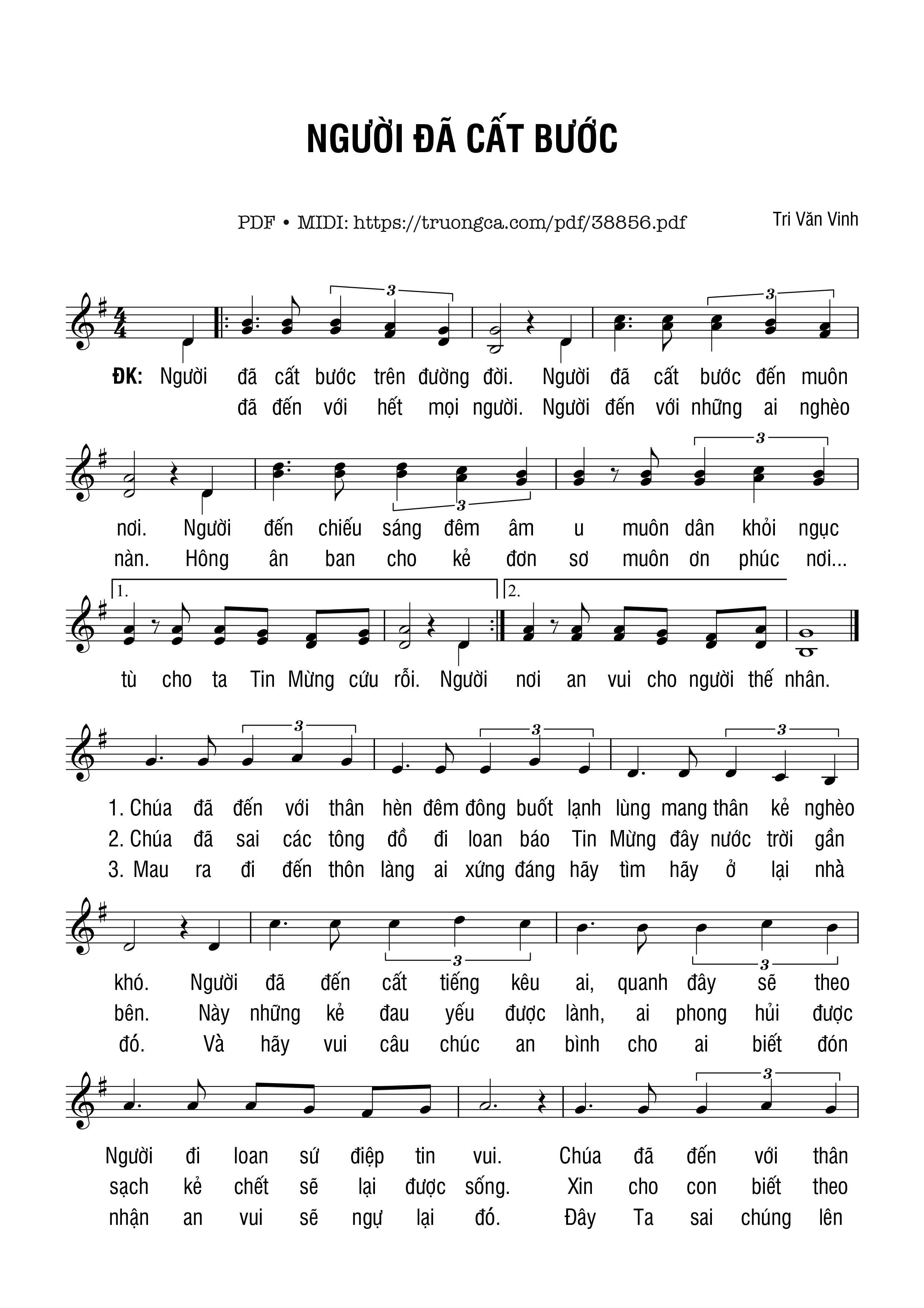 Page 1 of Sheet music PDF Người Đã Cất Bước - Tri Văn Vinh