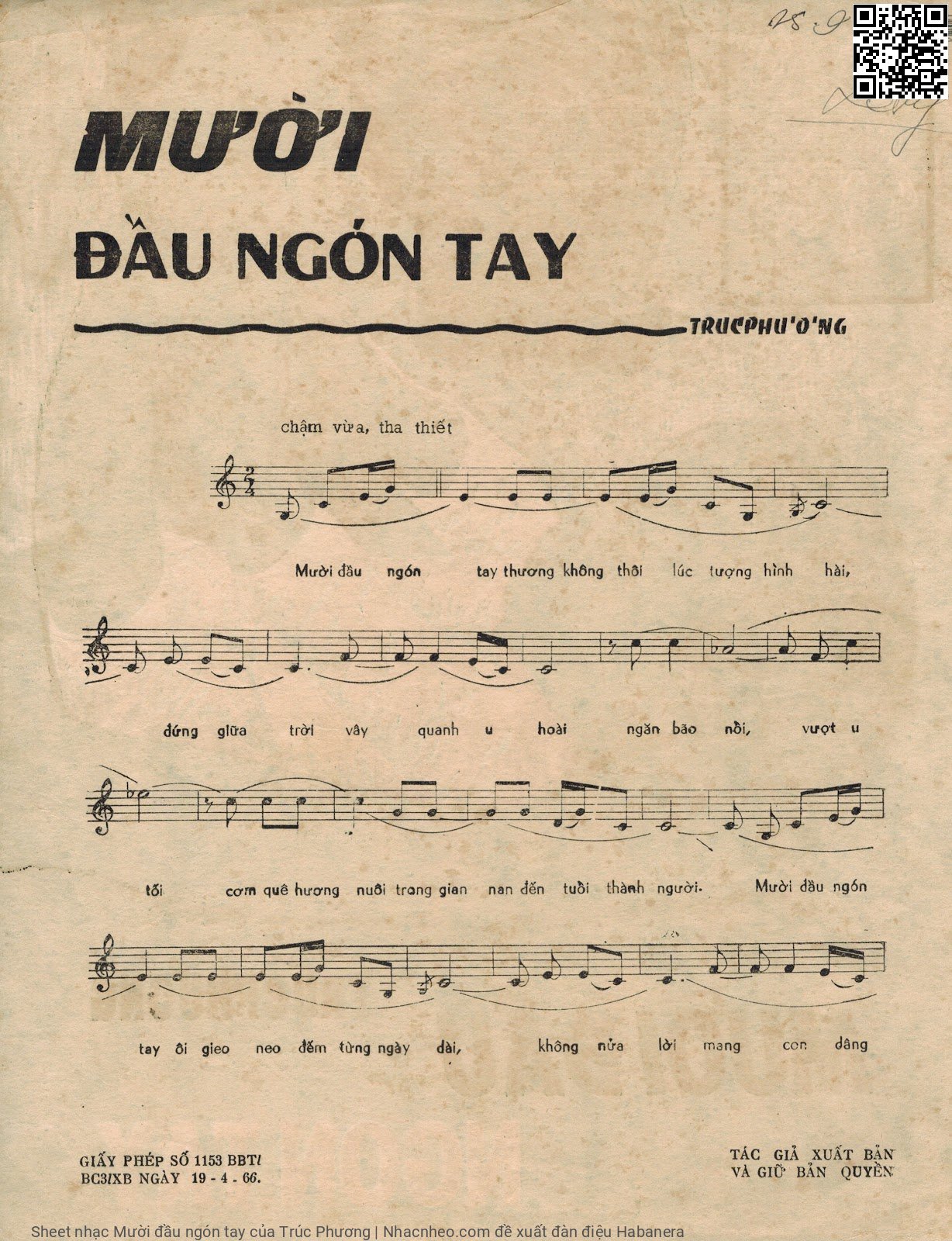 Page 2 of Sheet music PDF Mười đầu ngón tay - Trúc Phương