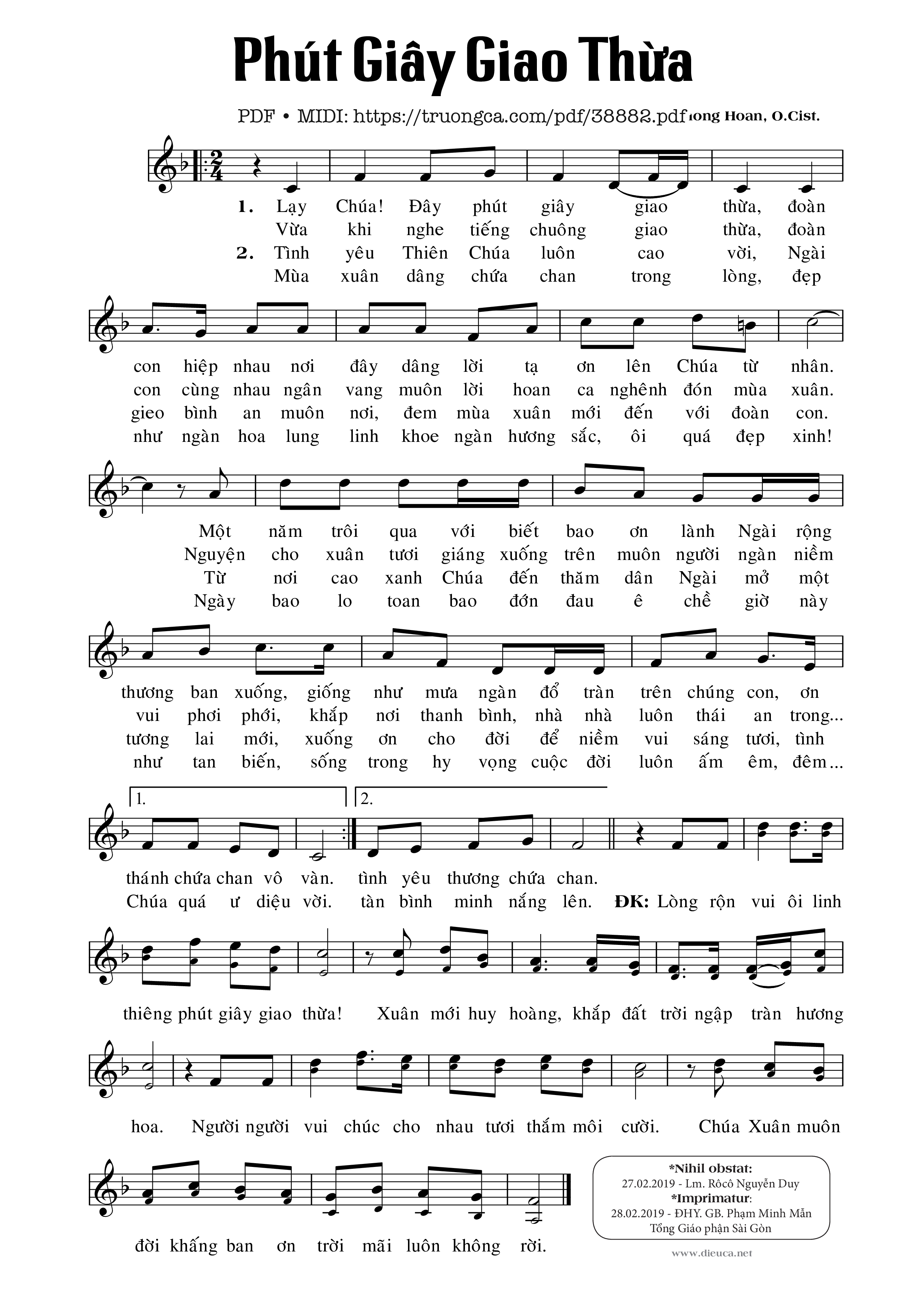 Page 1 of Sheet music PDF Phút Giây Giao Thừa - Anphong Hoan