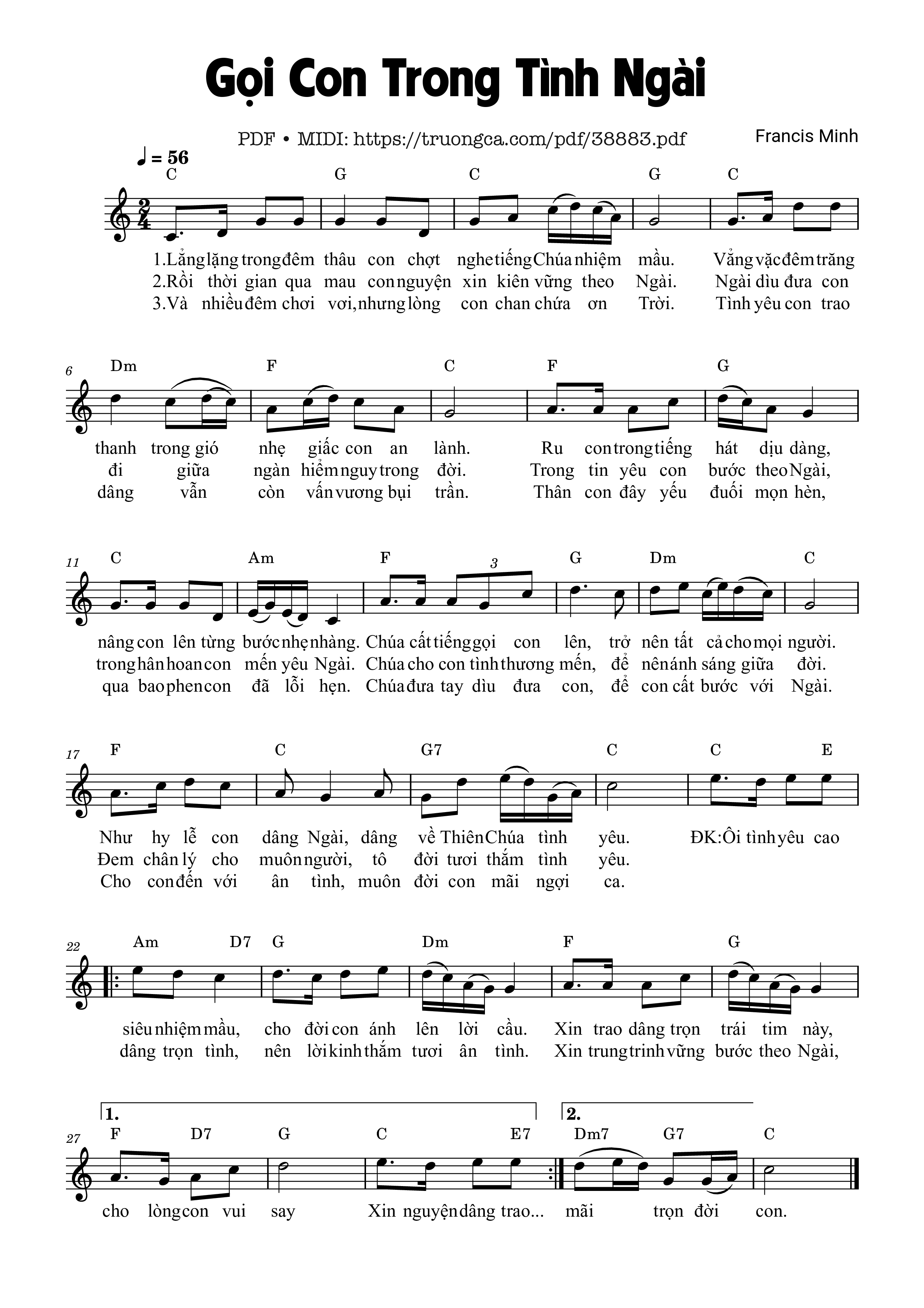 Page 1 of Sheet music PDF Gọi Con Trong Tình Ngài - Francis Minh