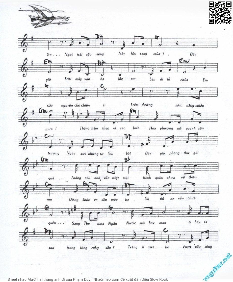 Page 2 of Sheet music PDF Mười hai tháng anh đi - Phạm Duy