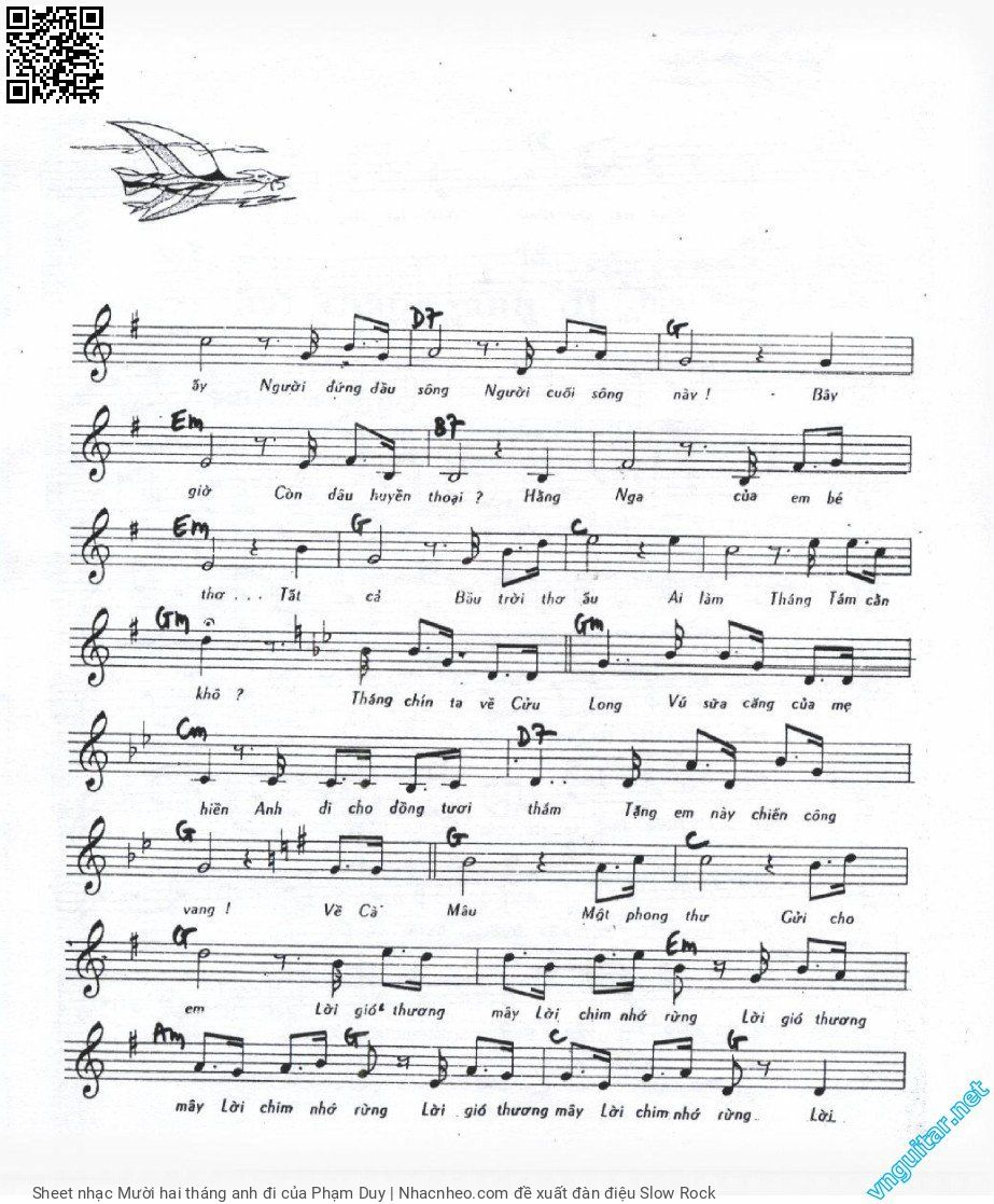 Page 3 of Sheet music PDF Mười hai tháng anh đi - Phạm Duy