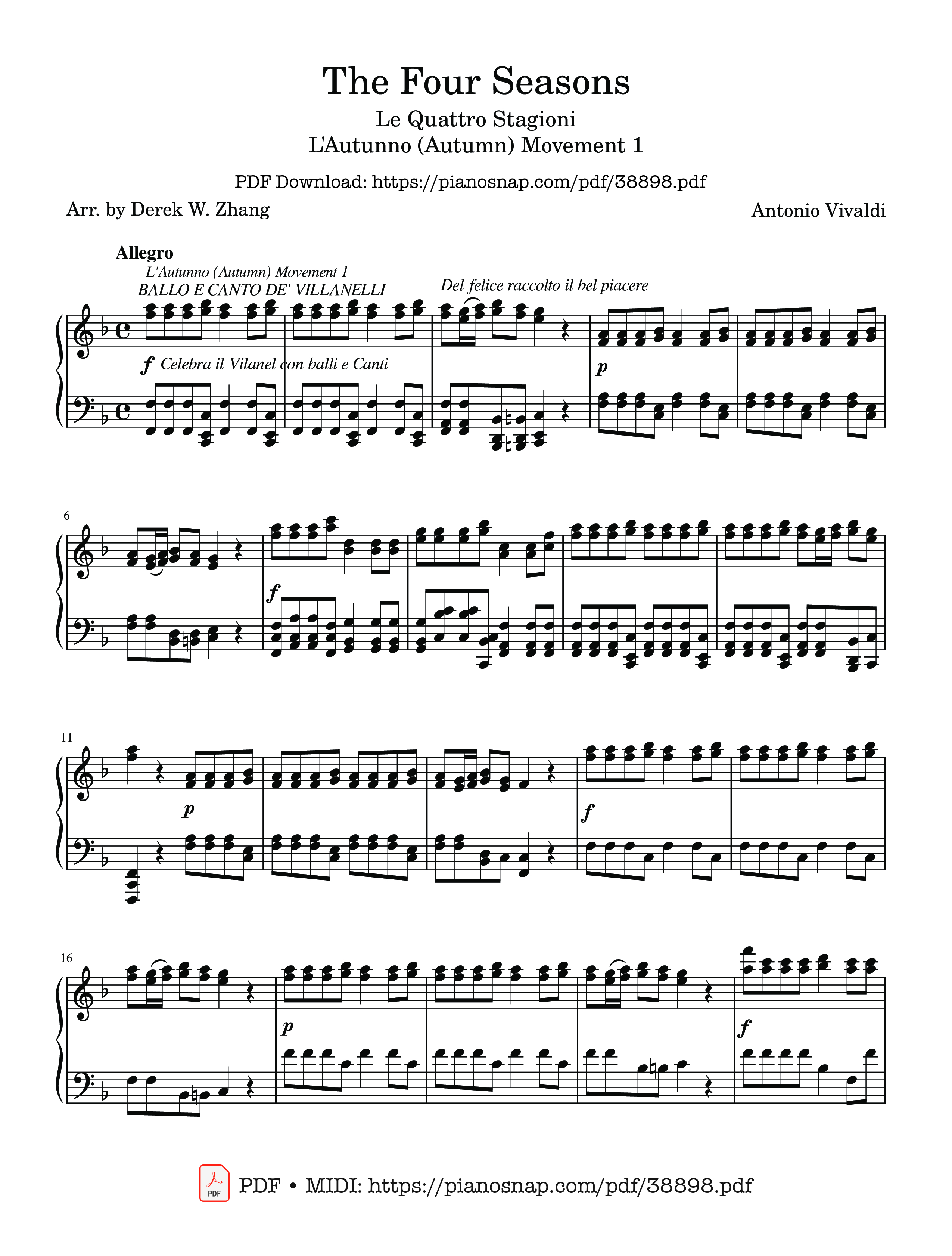 Page 1 of Sheet music PDF The Four Seasons - L