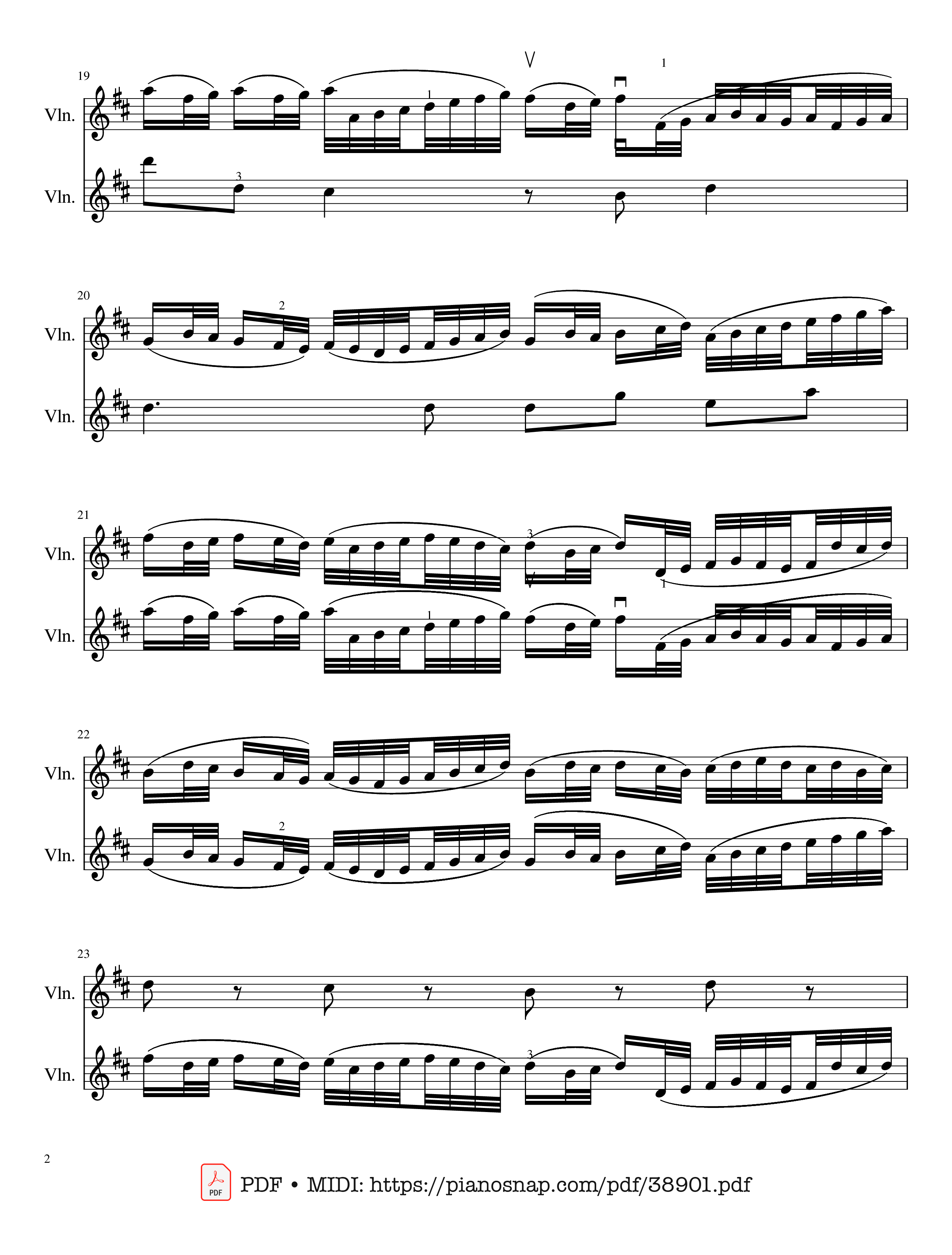 Page 2 of Sheet music PDF Canon in D Violin Duet - Johann Pachelbel