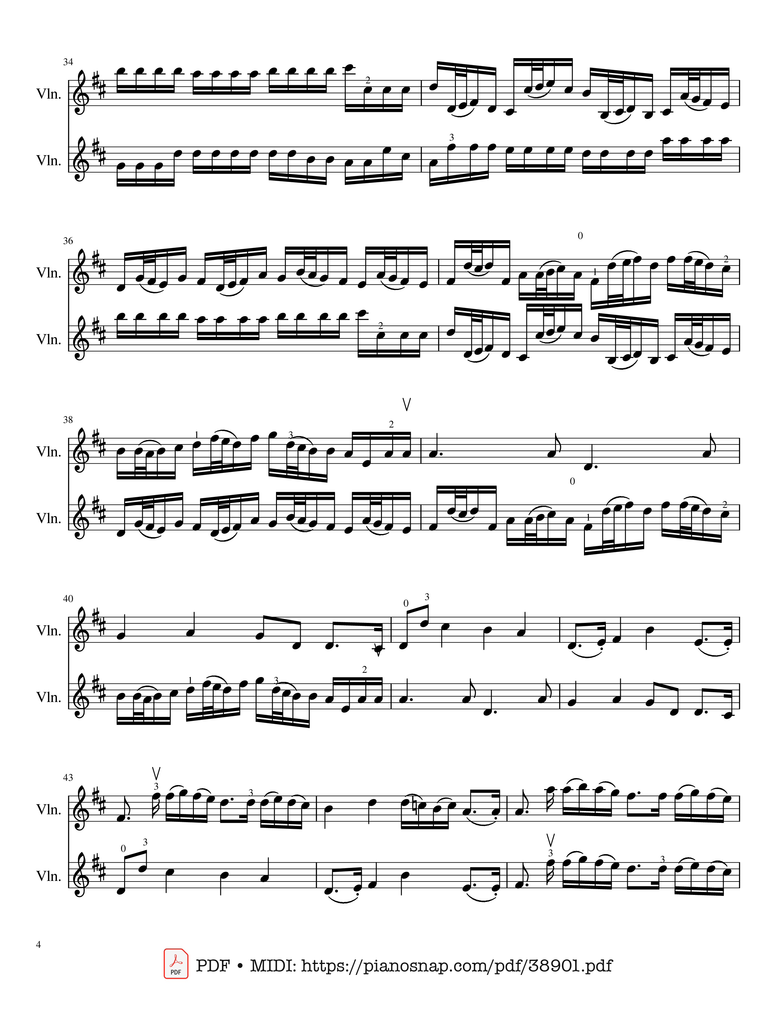 Page 4 of Sheet music PDF Canon in D Violin Duet - Johann Pachelbel