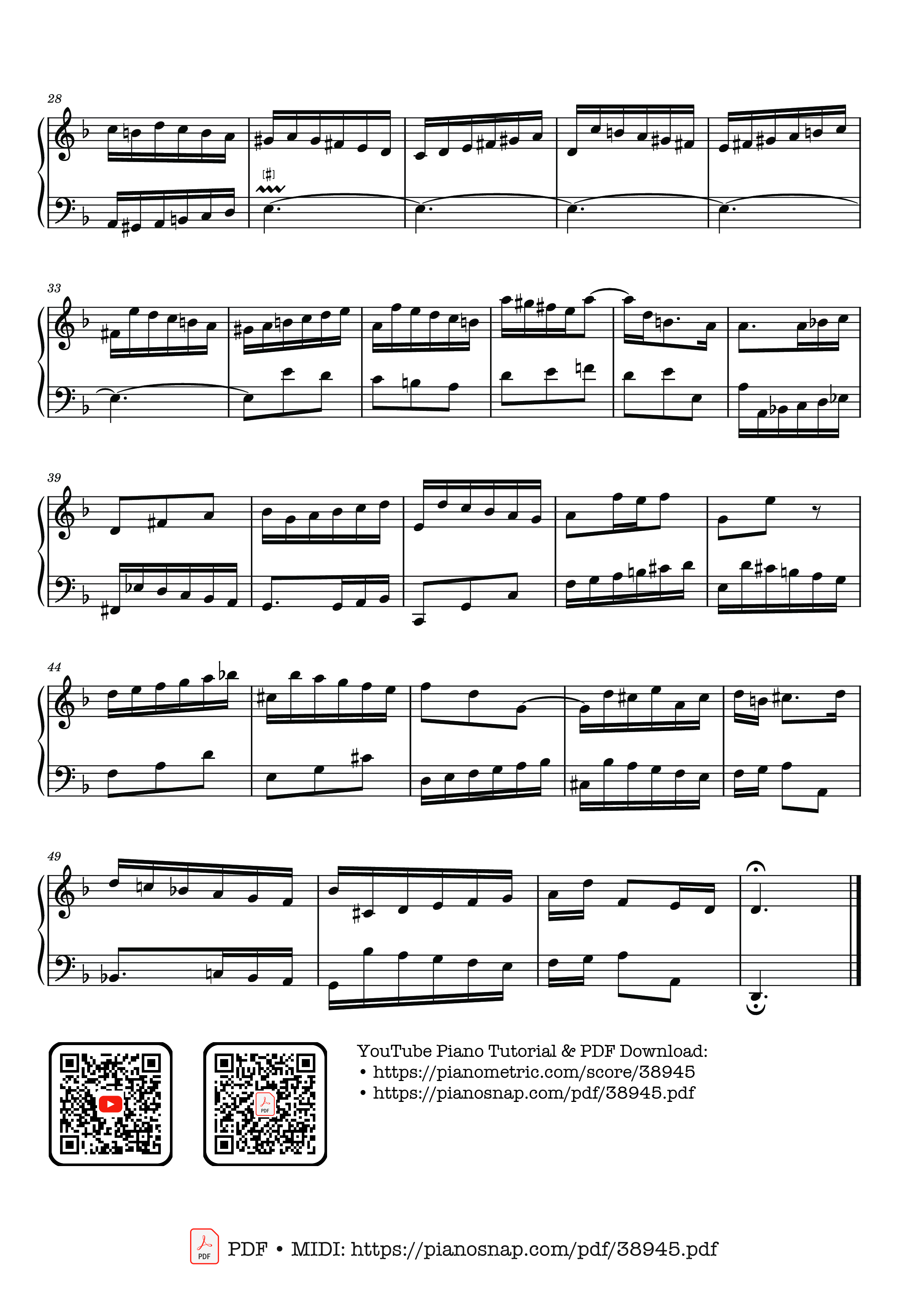 Page 2 of Sheet music PDF Invention 4 in D minor, BWV 775 - Johann Sebastian Bach